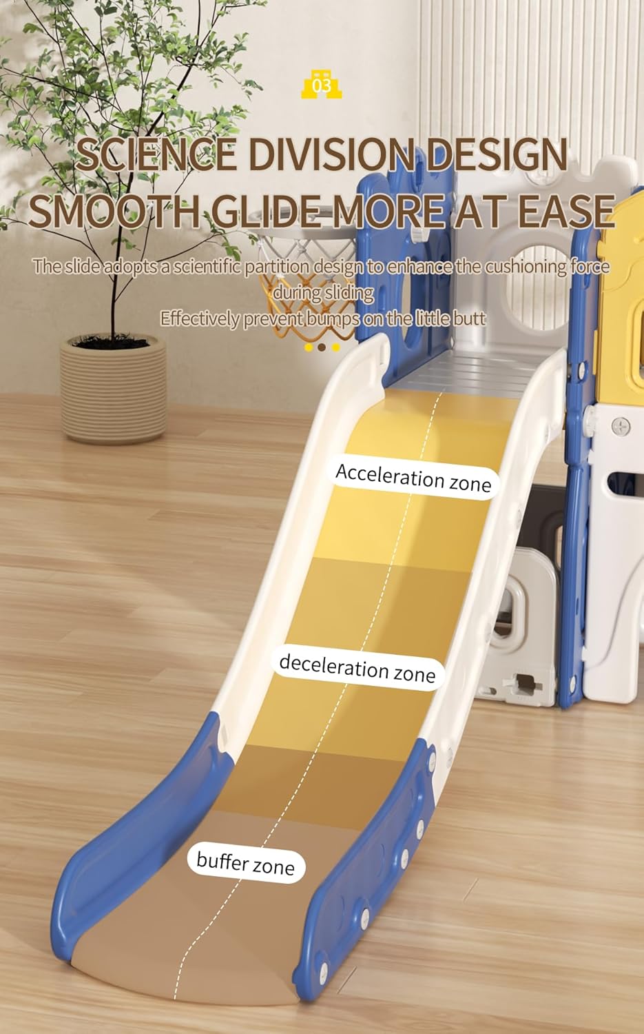 Veitoalioy Children's Slide Outdoor, Garden Slide Outdoor and Indoor, Suitable for Babies Aged 1-4 to Play, Safe and Reliable Sliding Swing Combination (Aisle Grey White)