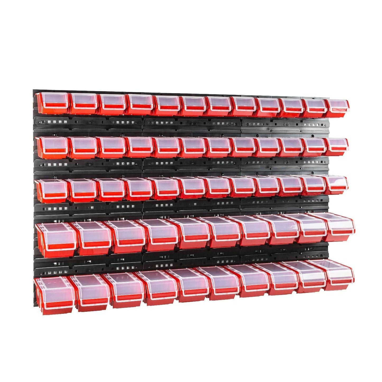 Box with Lid + Wall Shelf 120 x 80 cm Stacking Boxes Storage System Pack of 56