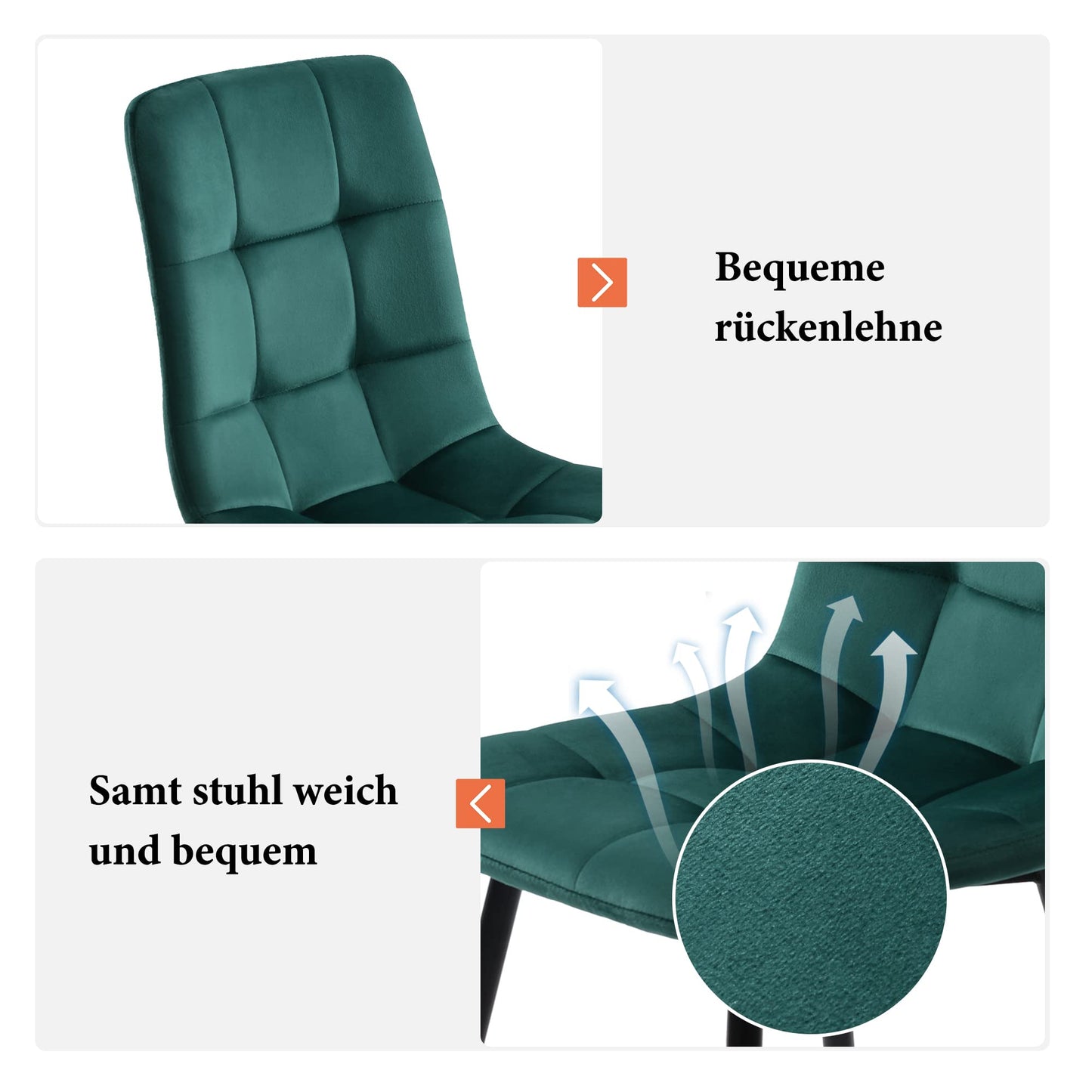 Gegtuon Esstisch mit 4 Stühlen für 4 Personen 140x80 cm, 5 teilig Tisch Rechteckig für Küche, Modern Küchentisch mit Schwarz Tischbeine, Essgruppe für Esszimmer Wohnzimmer, Leinen, Dunkelgrau