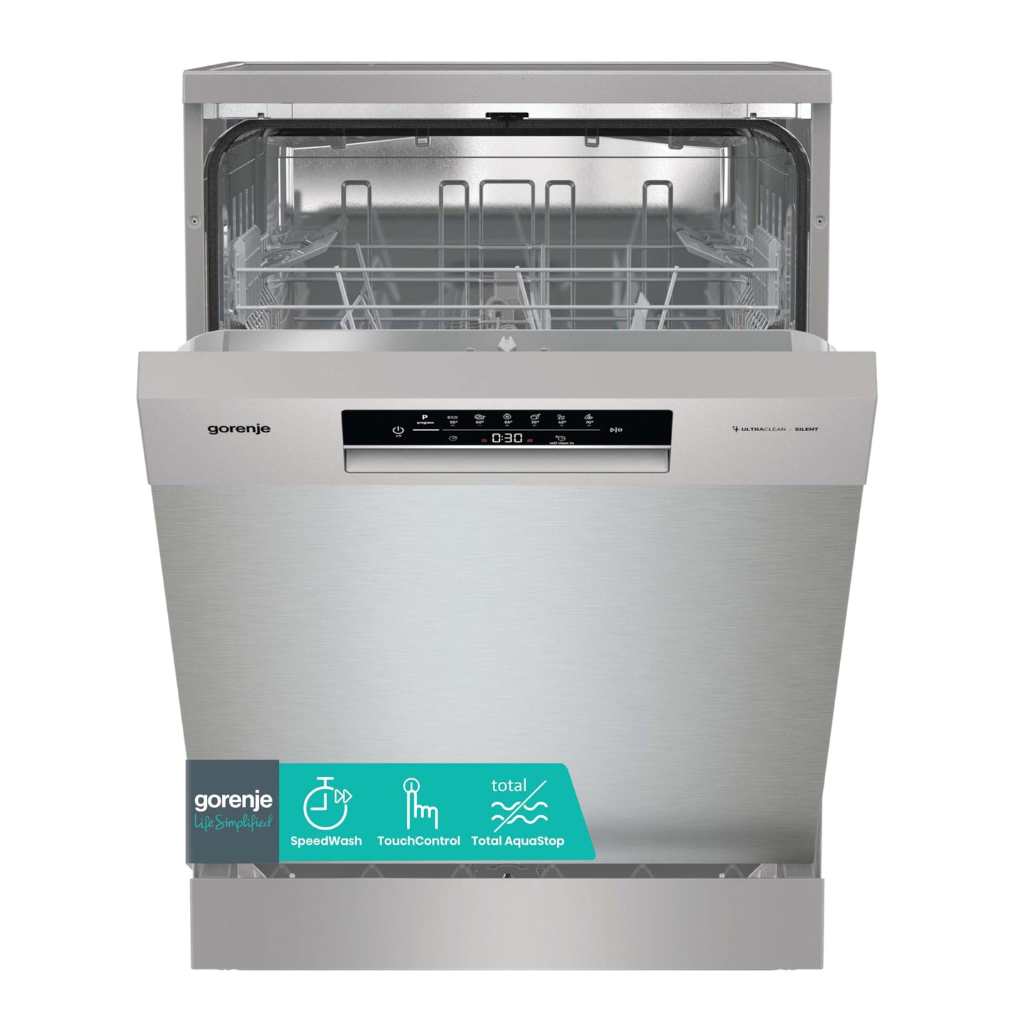 Gorenje GS643C90W Dishwasher/Freestanding/60 Width/16 Place Settings/6 Programmes/TotalDry/Total AquaStop/MultiClack/FlexUse/Intensive Programme/Crystal Glass/Energy Efficiency: C/Dimensions (H x W x