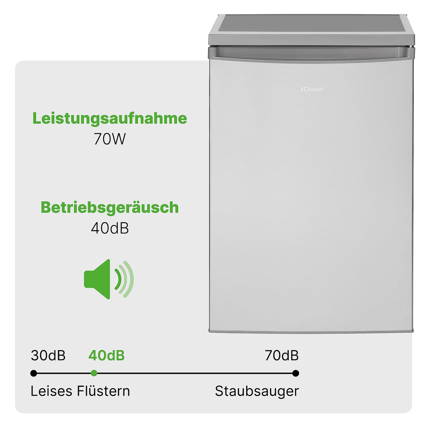 Bomann VS 2185 refrigerator / A ++ / 84.5 cm / 93 kWh / year / 137 L refrigerator / stepless temperature setting