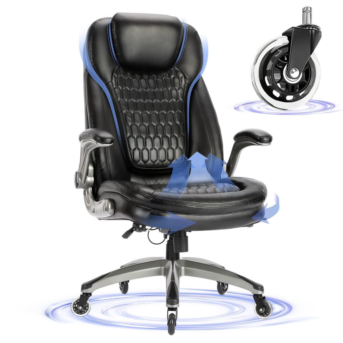 COLAMY Gaming Chair, Computer Chair with Footrest and Lumbar Support, Height-Adjustable Gaming Chair with 360° Swivel Seat and Headrest, Video Gamer PC Chair, Ergonomic High Backrest, Red