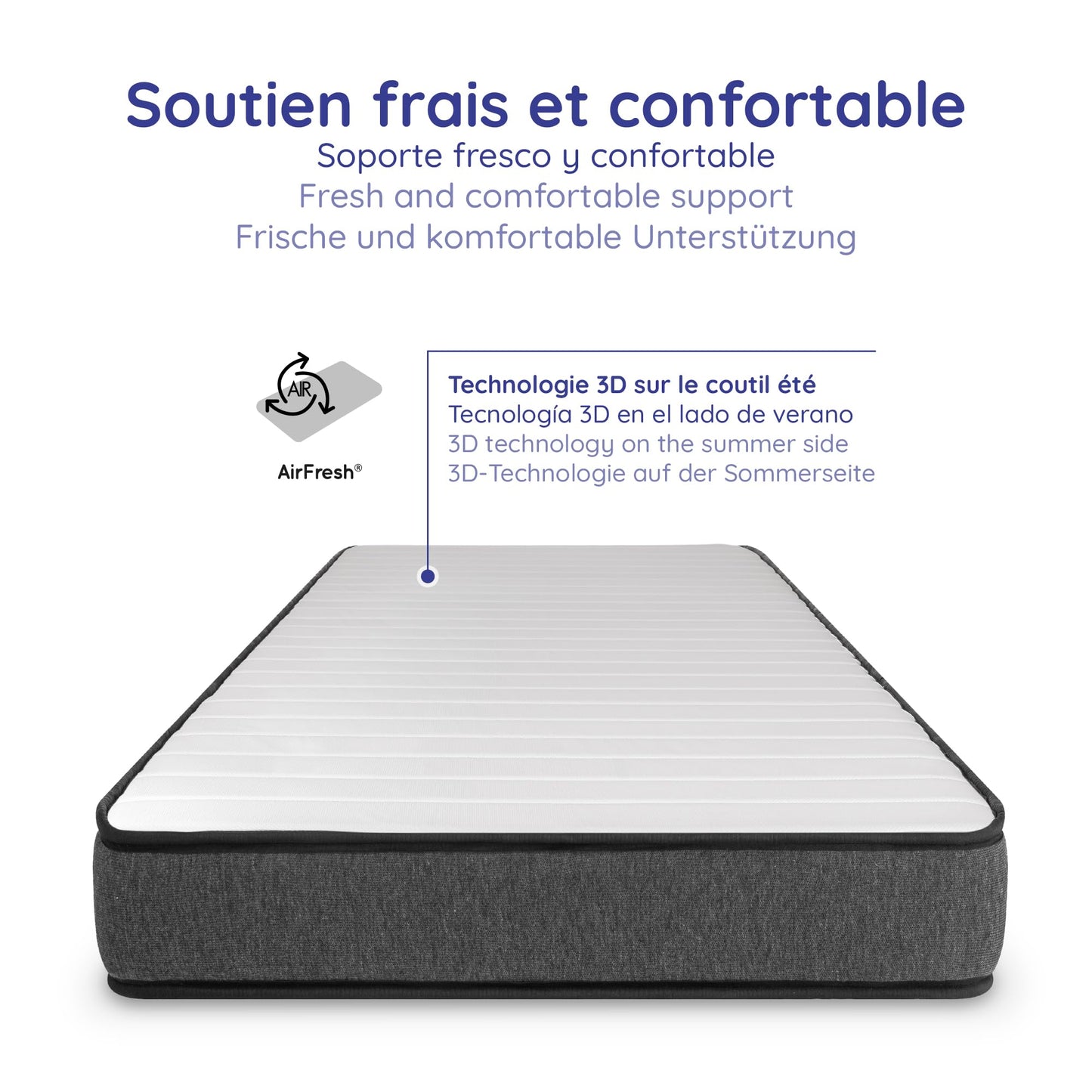 COSMOS - Felis Mattress 180 x 200 cm Cold Foam Mattress Hardness H4 - Oeko-Tex Certified - Winter/Summer Side + HR Foam 7 Zone Mattress Height 30 cm - Made in EU