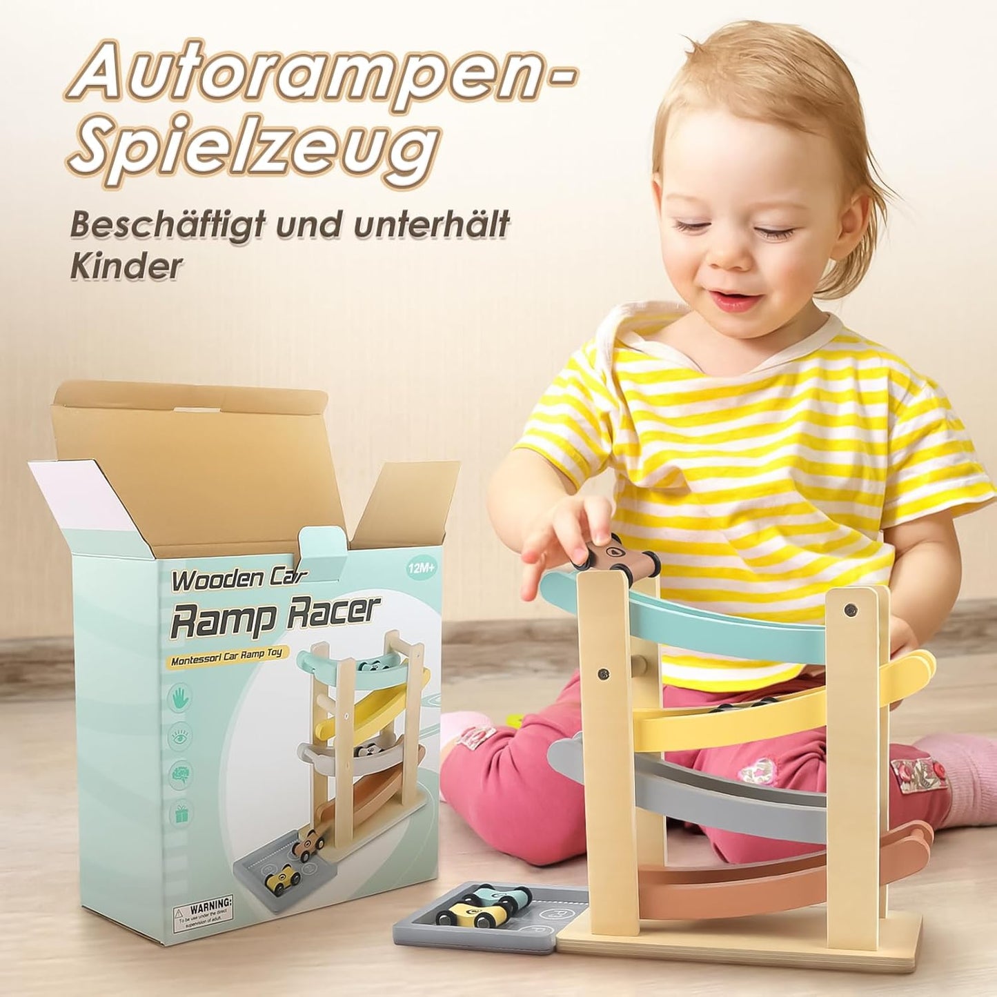 Vanplay Montessori Toy from 1 Year Car Toy Marble Run Wood from 1 2 Years Wooden Toy Gift 1 2 Years Boy Girl