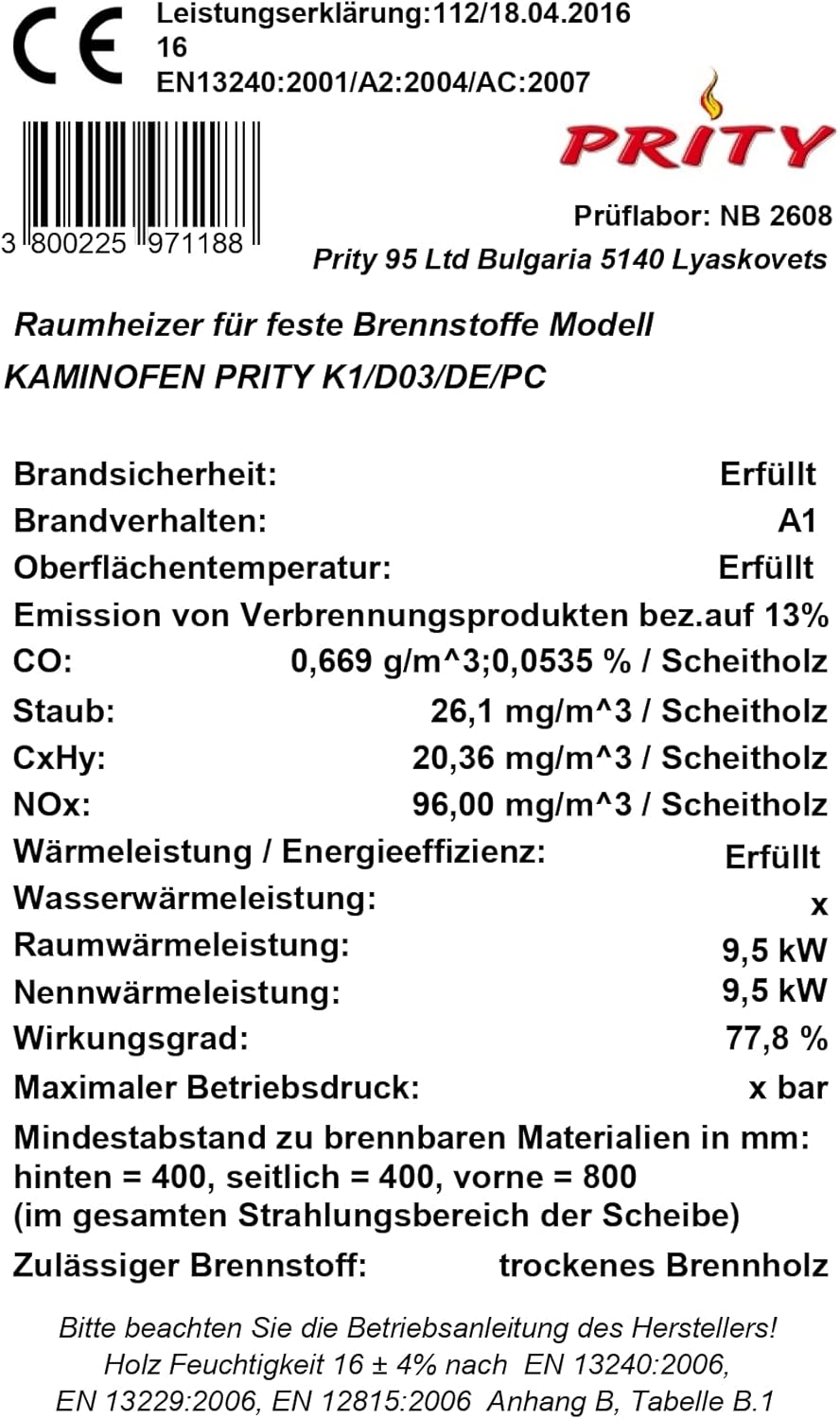 EEK A Prity K1-9 kW Fireplace