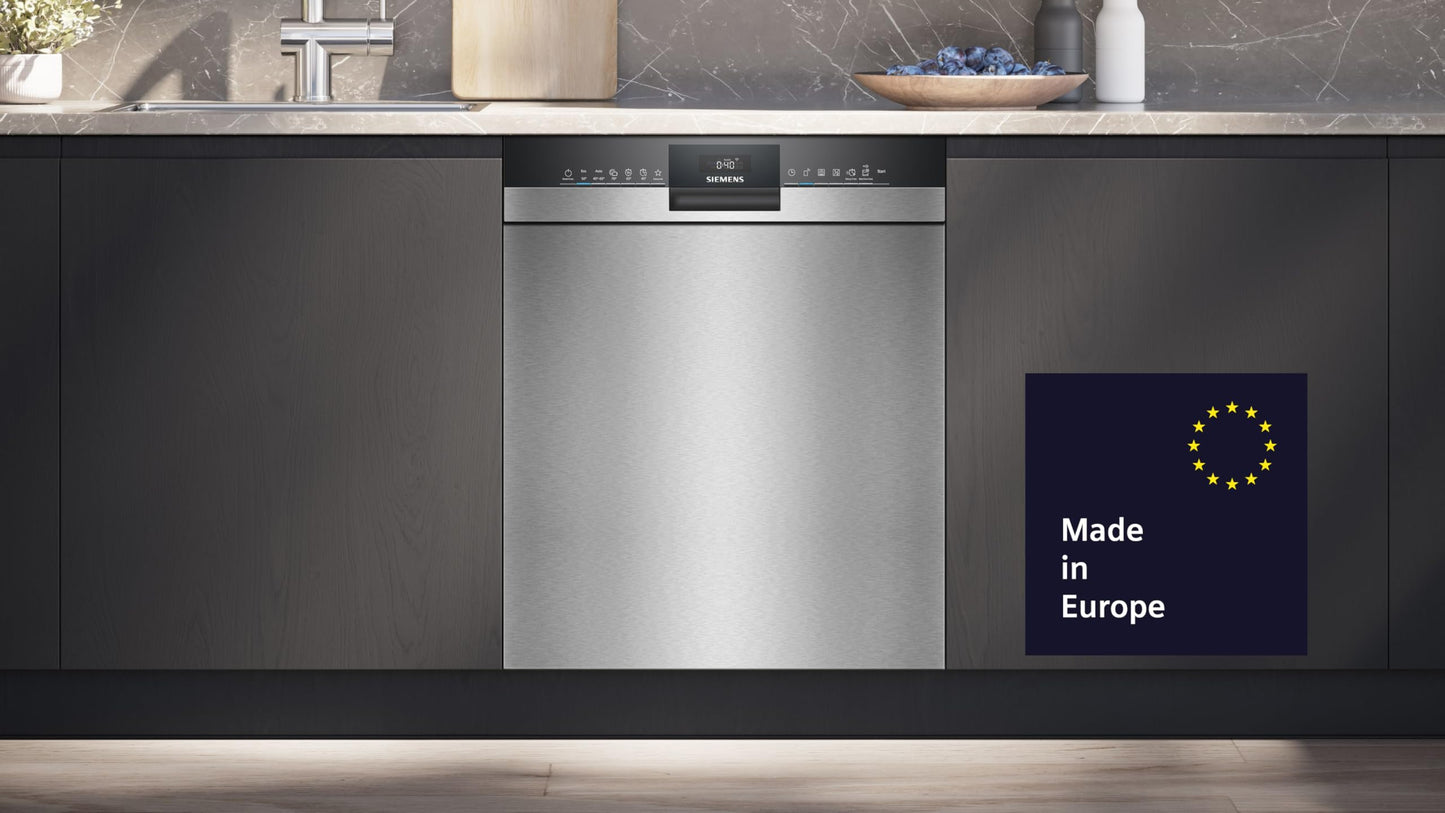 Siemens SN43ES06VE, iQ300 Smart Dishwasher, Undermount Dishwasher, 60 cm, Cutlery Drawer, Automatic Door Opening, Triple rackMatic, Particularly Quiet, intesiveZone, varioSpeed, aquaStop