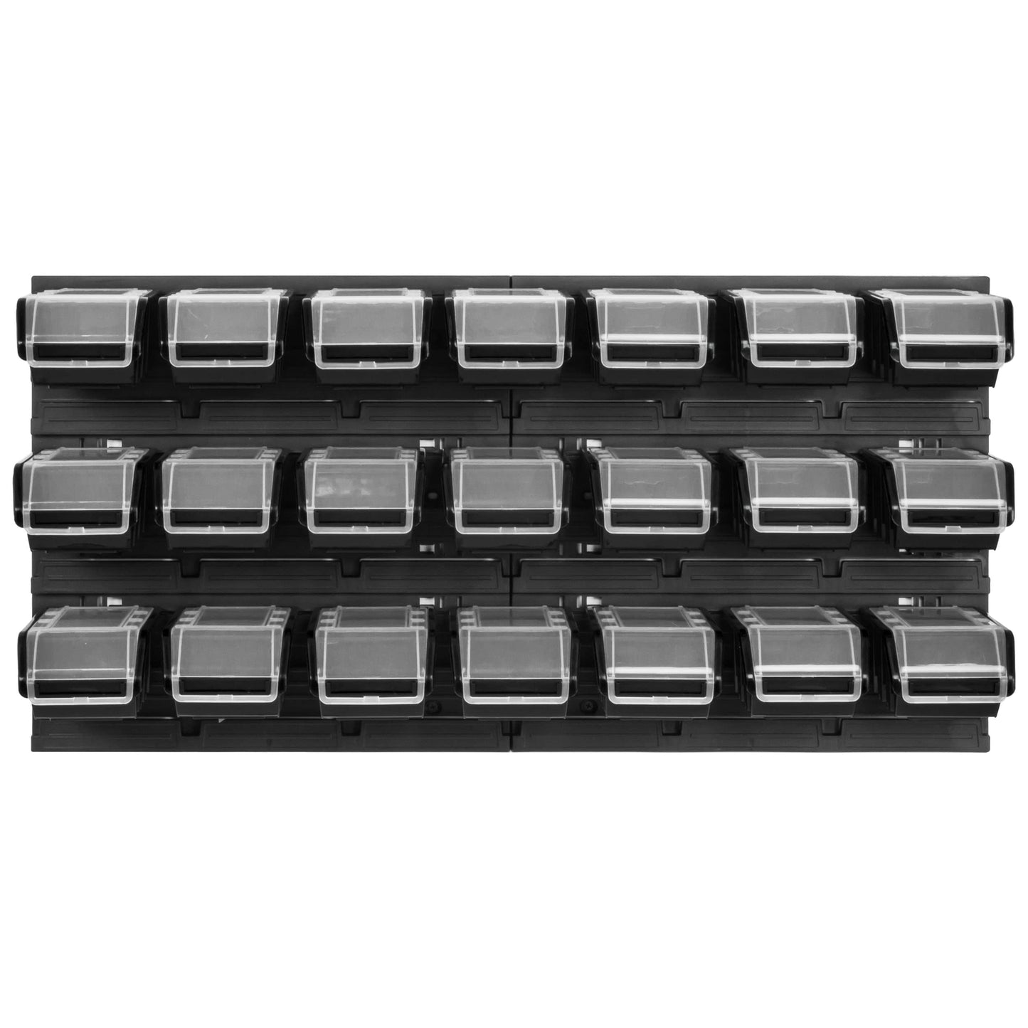 Storage System Workshop Shelf, 78 x 39 cm, Pack of 21 Box, Wall Shelf with Stacking Boxes, Wall Plates, Extra Strong Chute Shelf, Warehouse Perforated Wall, Storage Shelf, Garage Shelf (Red)