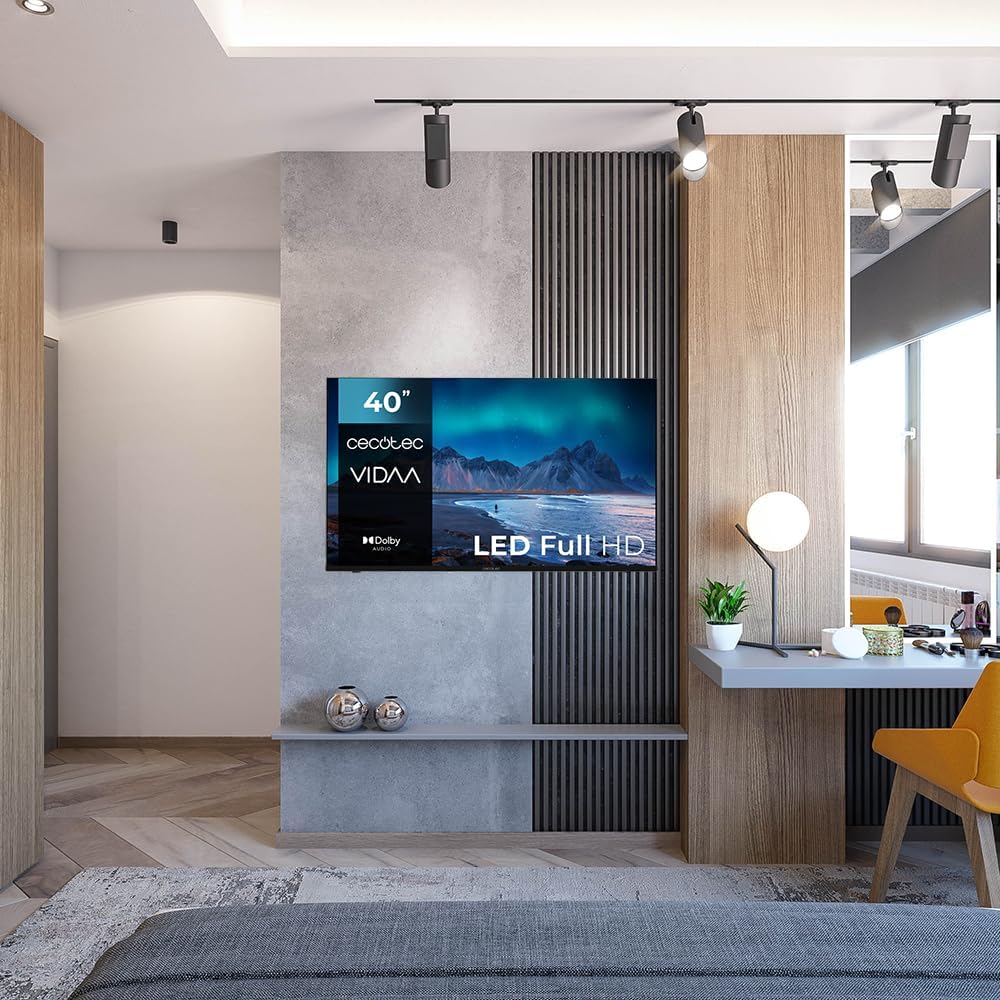 Cecotec Smart TV - LED-Fernseher mit 40 Zoll, Full HD-Auflösung - A5 Serie ALF50040. VIDAA Smart TV, Dolby Audio, integriertes WLAN, 3 HDMI und 2 USB, 16W Lautsprecher