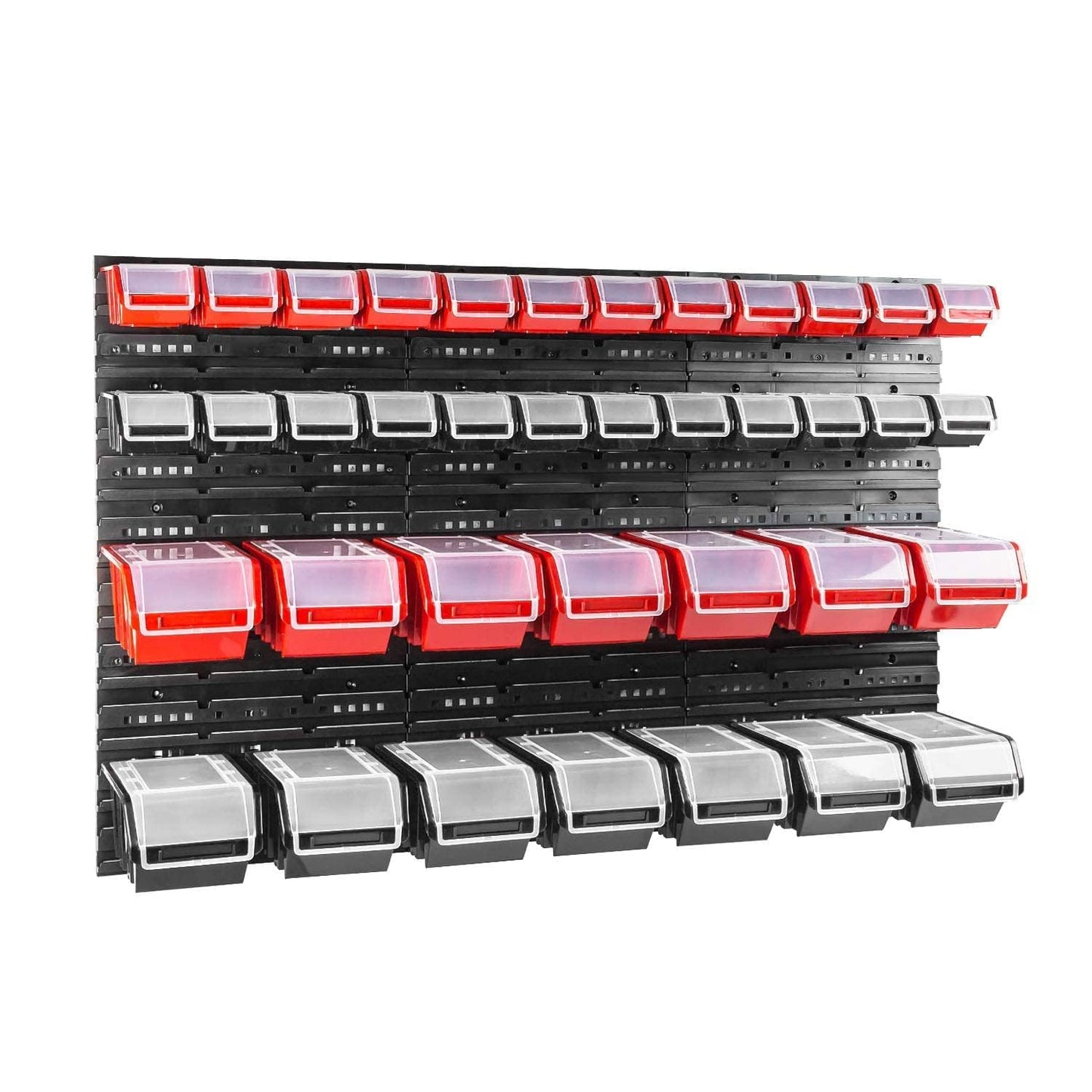 Box with Lid + Wall Shelf 120 x 80 cm Stacking Boxes Storage System Pack of 56