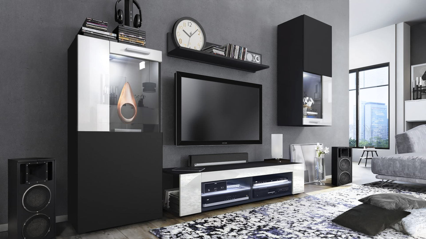Vladon Movie Wall Unit, Black