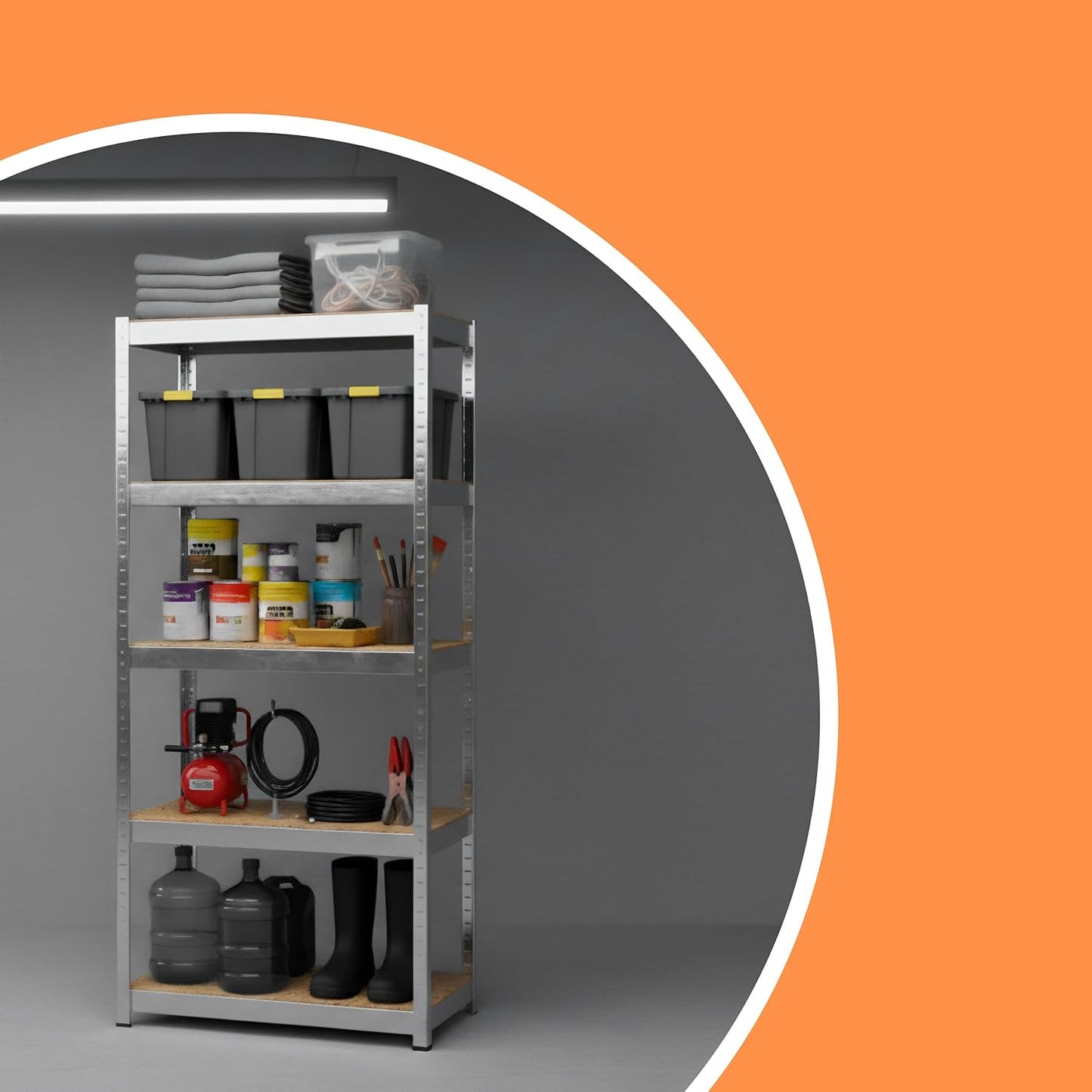 Relaxdays Heavy Duty Shelving Unit H x W x D 180 x 60 x 30 cm Load Capacity 500 kg 5 Shelves Silver