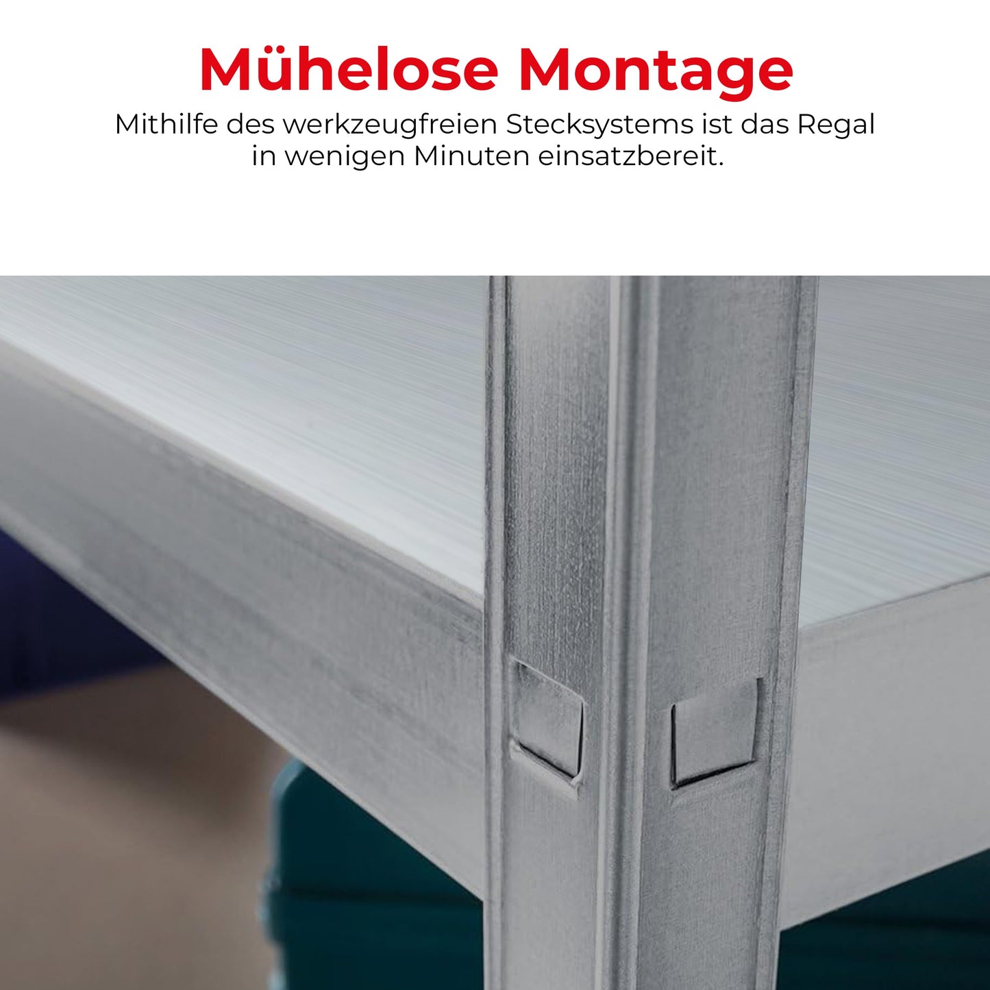 Schulte set of 2 shelving rack galvanised metal 180x160x40 cm storage/display shelf, system with 8 metal shelves, load capacity 520 kg, easy installation, slot system, no screws, silver, 4056397004455
