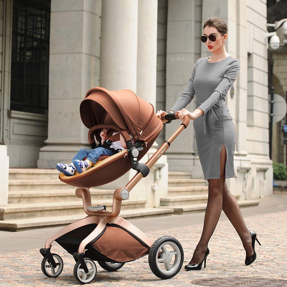 Hot Mom Pardo 3-in-1 Classic Combination Pushchair Model F22 with Aluminium Frame / Solid Rubber Tyres