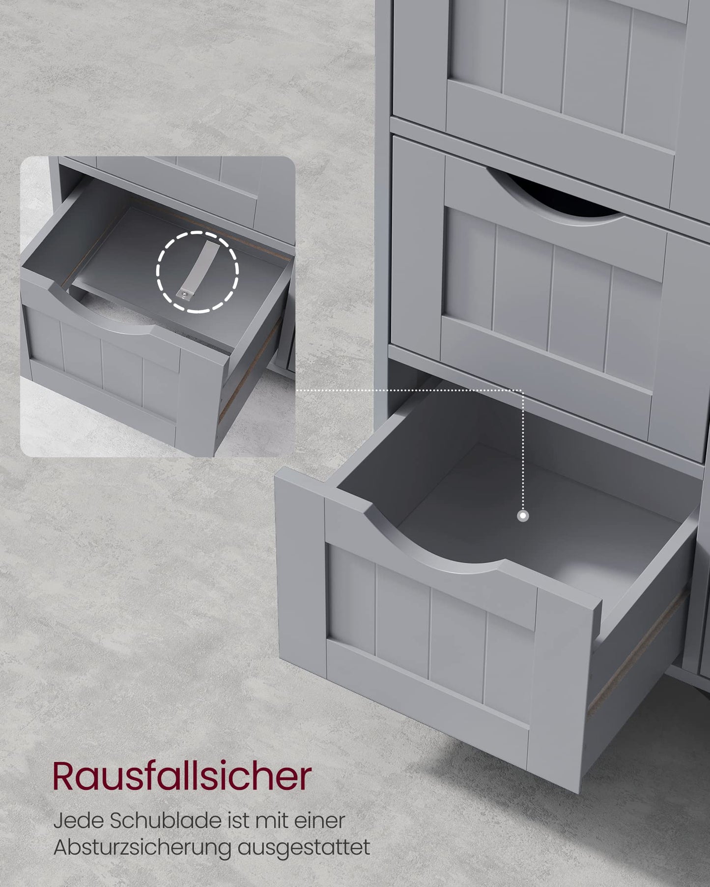 VASAGLE LHC40W Bathroom Cabinet Side Cabinet with 4 Drawers 30 x 30 x 82 cm for Bathroom Living Room Dining Room Kitchen Modern White