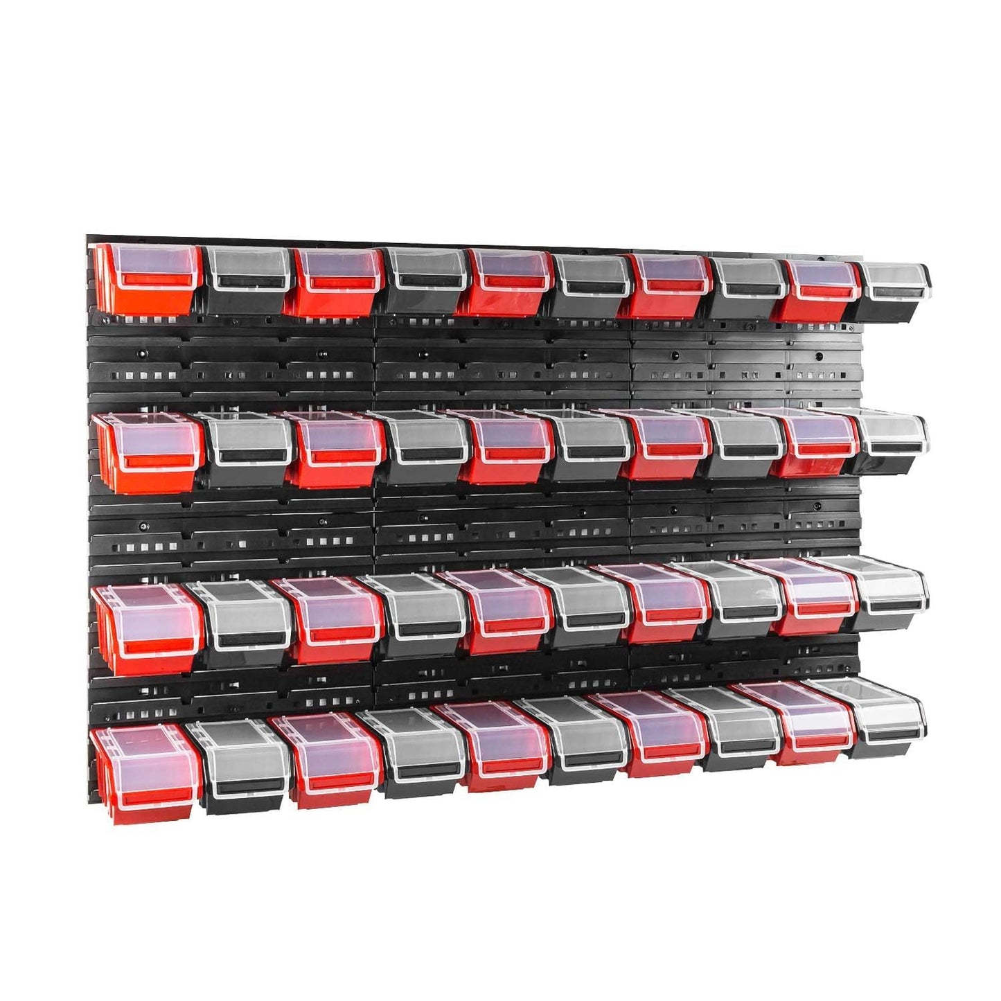 Box with Lid + Wall Shelf 120 x 80 cm Stacking Boxes Storage System Pack of 56
