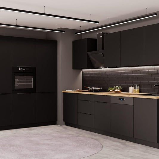 Siena Kitchen Unit 280 + 180 cm Fitted Kitchen Unit Matt Black