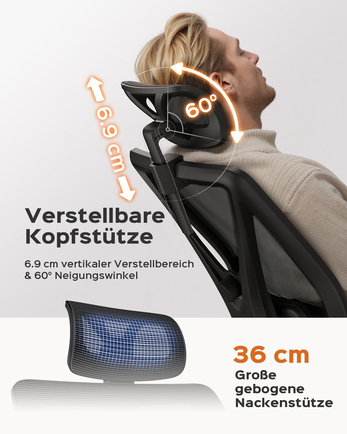Dowinx Office Chair 270 kg, Ergonomic Desk Chair with Thick Seat Padding, Adjustable Lumbar Support, Height-Adjustable Backrest, 3D Armrests, Metal Base, Black