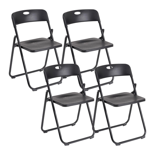 Baroni Home Klappstuhl mit PVC- und Stahlgestell, platzsparender zusammenklappbarer Sitz mit Füßen und Griff, Outdoor-Stuhl, Küche, Wohnzimmer, Reisen, 74x43x49 cm, 8 Stücke, Weiß