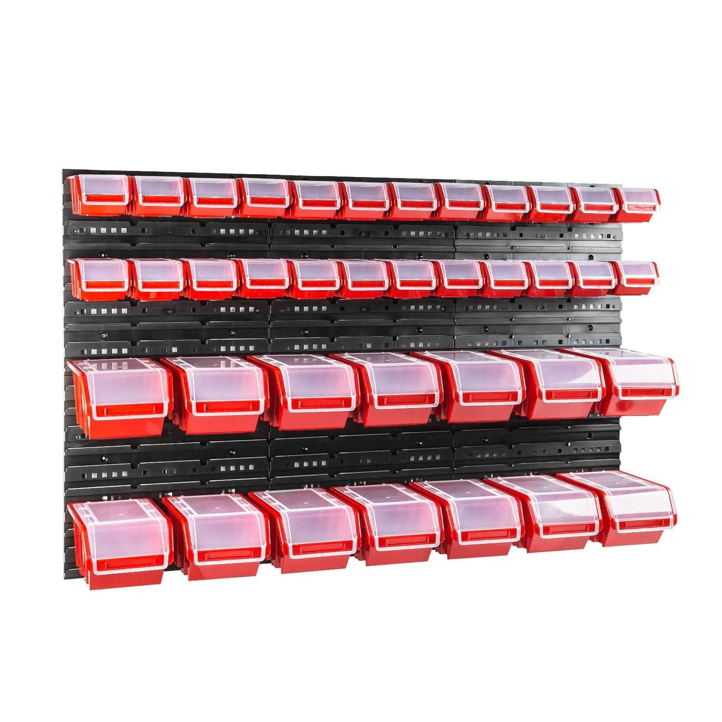 Box with Lid + Wall Shelf 120 x 80 cm Stacking Boxes Storage System Pack of 56