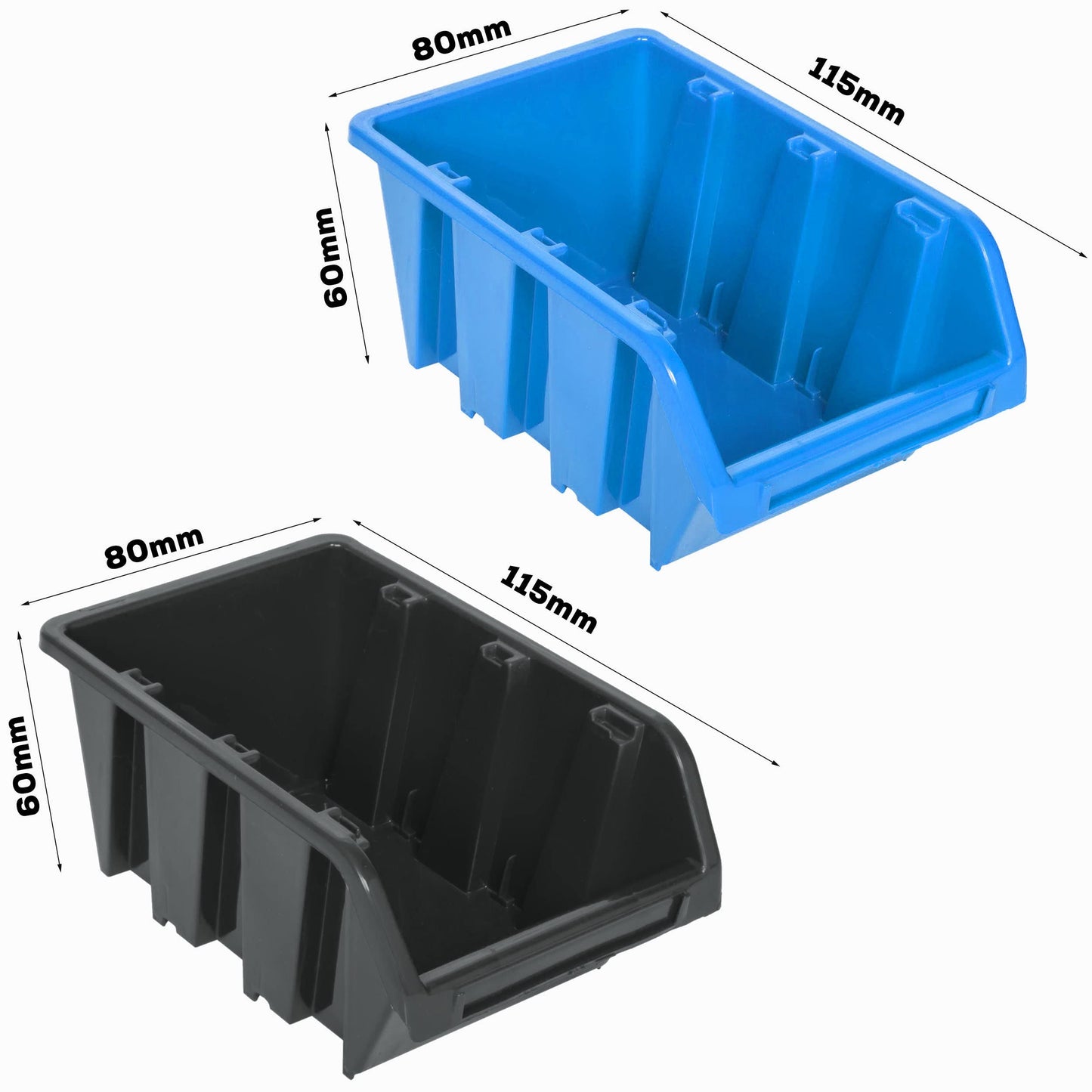 botle 24 Stacking Boxes Wall Shelf Plastic 77 x 78 cm Tool Holder Workshop Garage Storage System Storage Boxes Chute