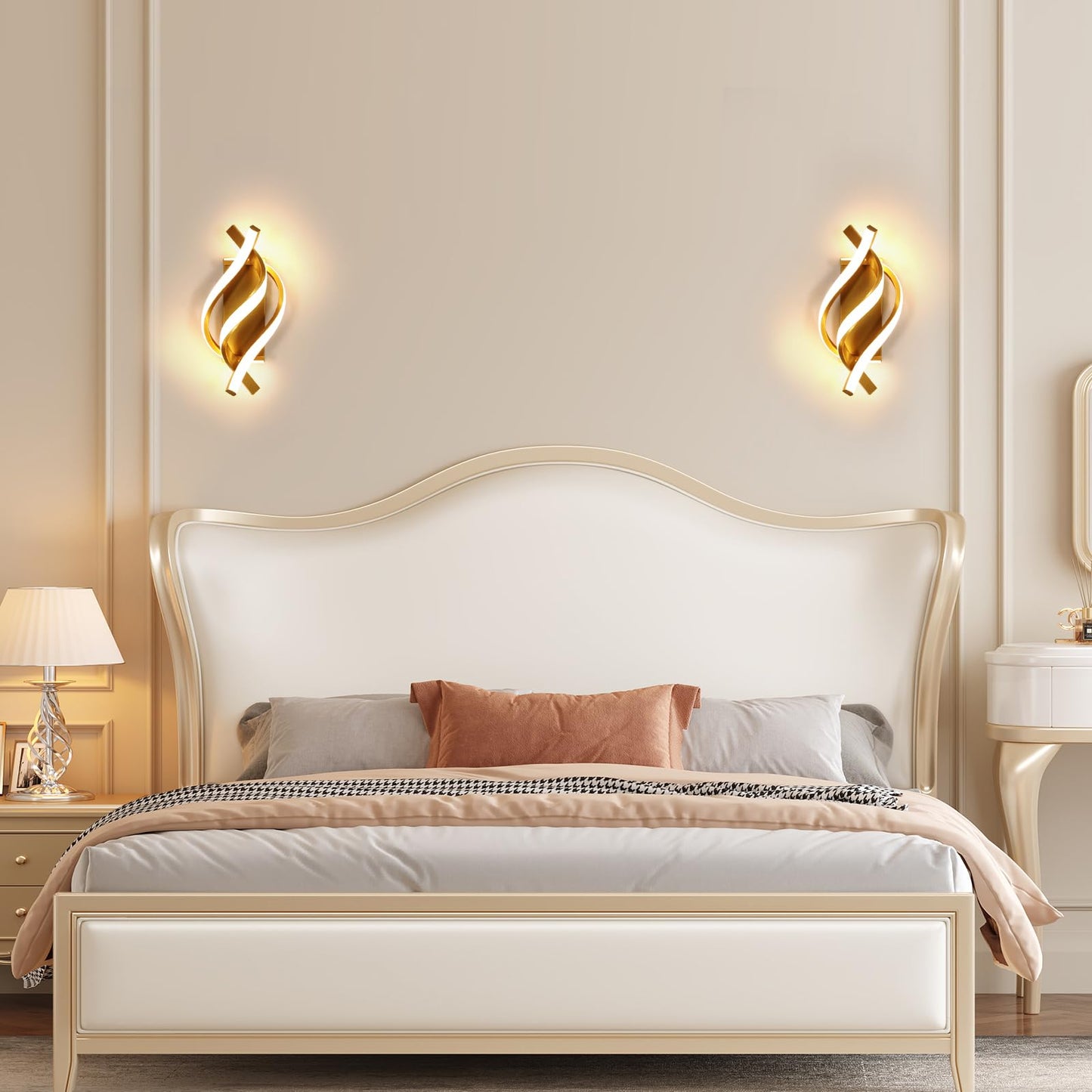Comely Aluminium LED Wall Light Indoor Gold 22 W 2500 LM Modern Wall Light LED Wall Lighting Neutral Light 4500 K for Living Room Bedroom Hallway