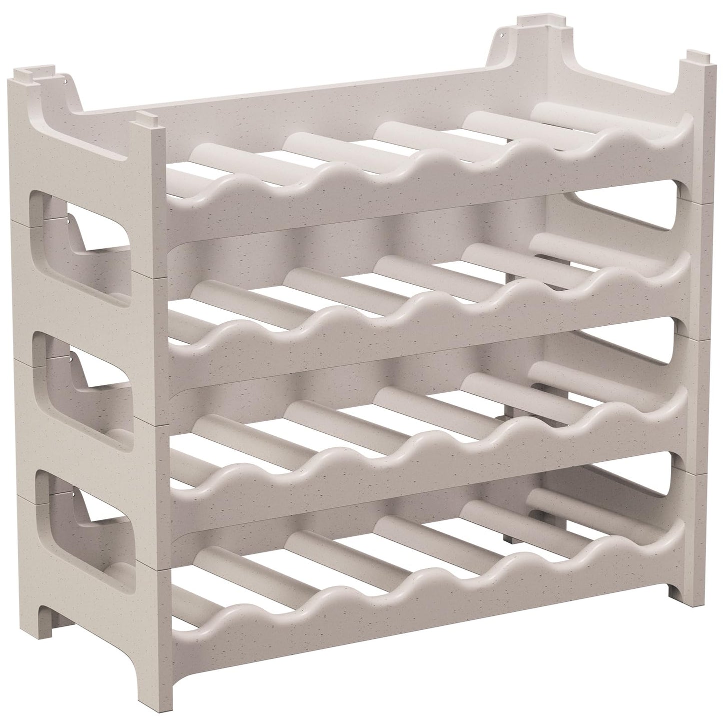 Artecsis Stackable Plastic Wine Rack for 48 Bottles, Sturdy Catering Quality Bottle Rack, Modular Expandable, Black