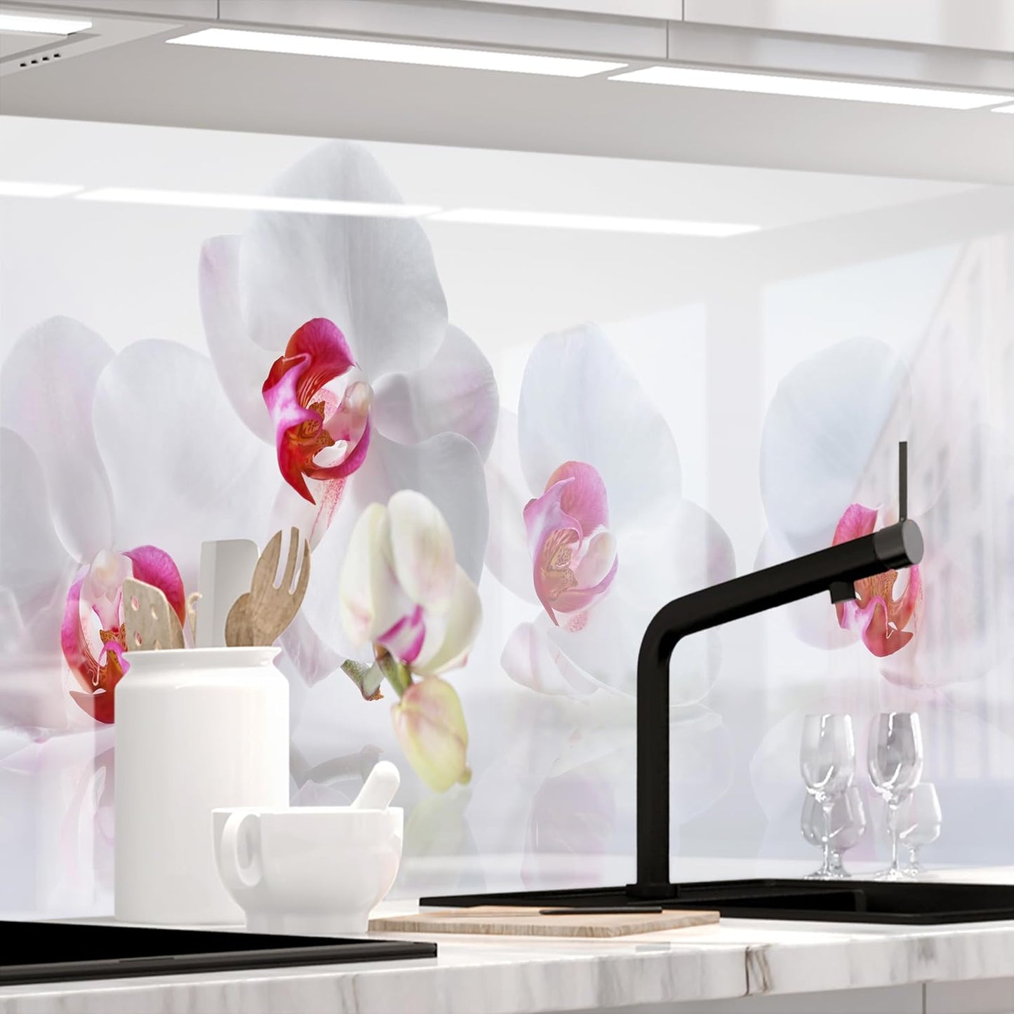 StickerProfis Kitchen Backsplash, Self-Adhesive, 1.5 mm, Stiffened, for All Surfaces, Hard PET (polyethylene terephthalate) Material