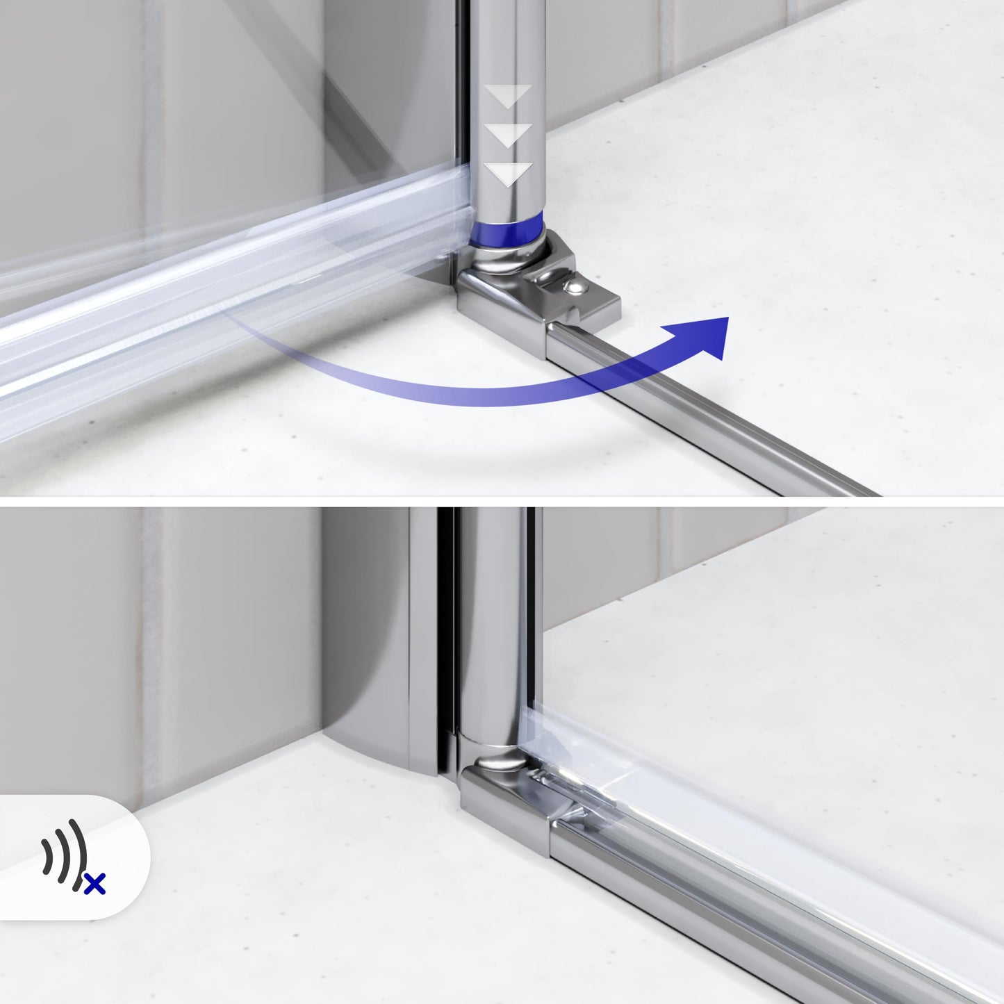 Gaia DK861 Shower Cubicle with Swing Doors, 80 x 80 cm, Height: 180 cm, Corner Shower Cubicle with Lift-Lowering Mechanism Made of 6 mm Nano ESG Safety Glass