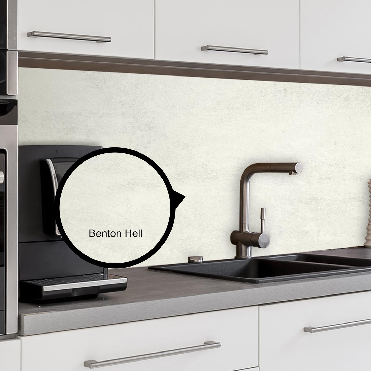 WALLando Premium Kitchen Splashback, Custom Size - Easy to Fit PVC Wall Cladding for Kitchen - Heat Resistant Plastic Panel Splash Guard - White