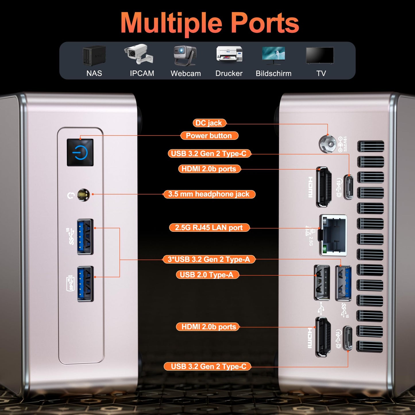 GEEKOM Megamini G1 Gaming PC with Intel i9-13900HK Processor + Nvidia Geforce RTX 4060 8GB Water Cooling High End Desktop Computer Windows 11 Pro 32GB DDR5 RAM + 2TB SSD for All Application Scenarios