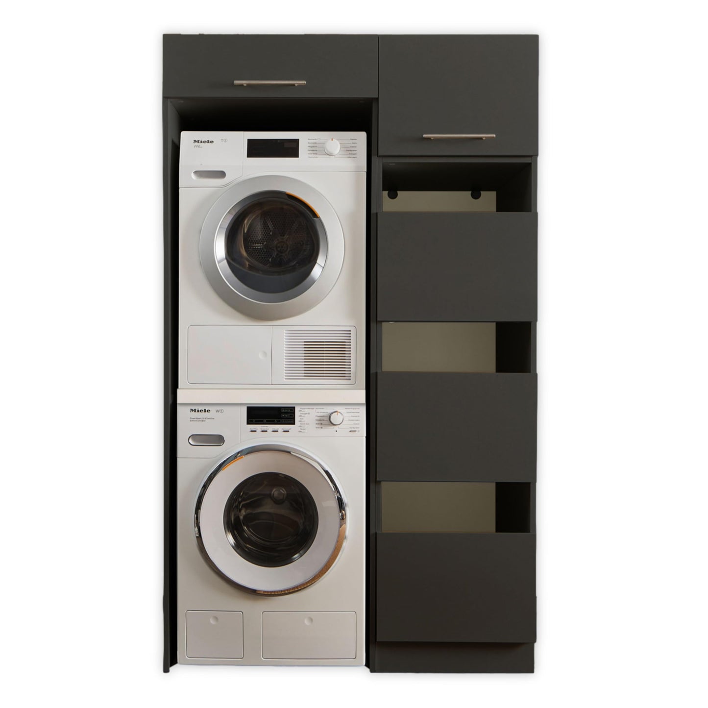 LAUNDREEZY Cabinet Attachment for Washing Machine Cabinet, White, Attachment Cabinet for Additional Storage Space in the Laundry Room, 50 x 38 x 67.5 cm (W x H x D)