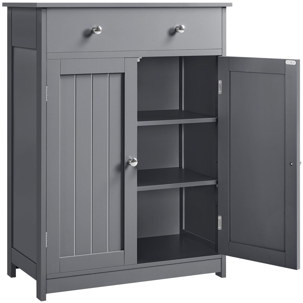 Yaheetech Bathroom Cabinet Kitchen Cabinet Chest of Drawers Storage Cabinet with Drawer and Double Door Bathroom 60 x 30 x 80 cm LBH White