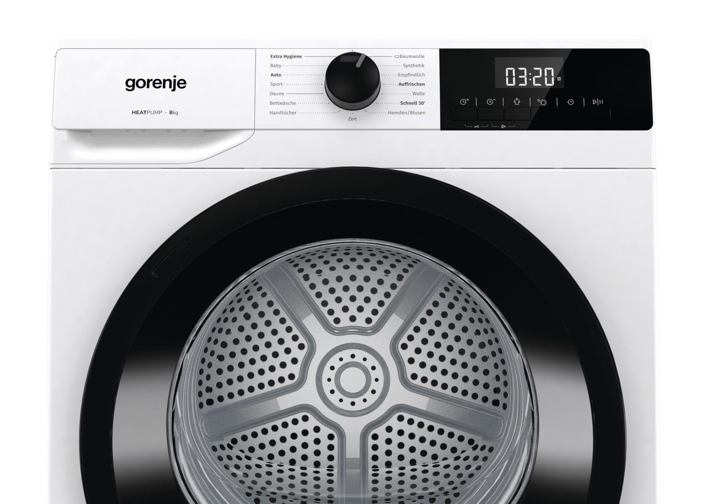 Gorenje DPNE82/GN Trockner/Kondensation mit Wärmepumpe / 8kg / 16 Programme/WIFI/Made in Europe/WaveActive Trommel/TwinAir/Feuchtesensor/Naturedry/LED Display/EEK: A++