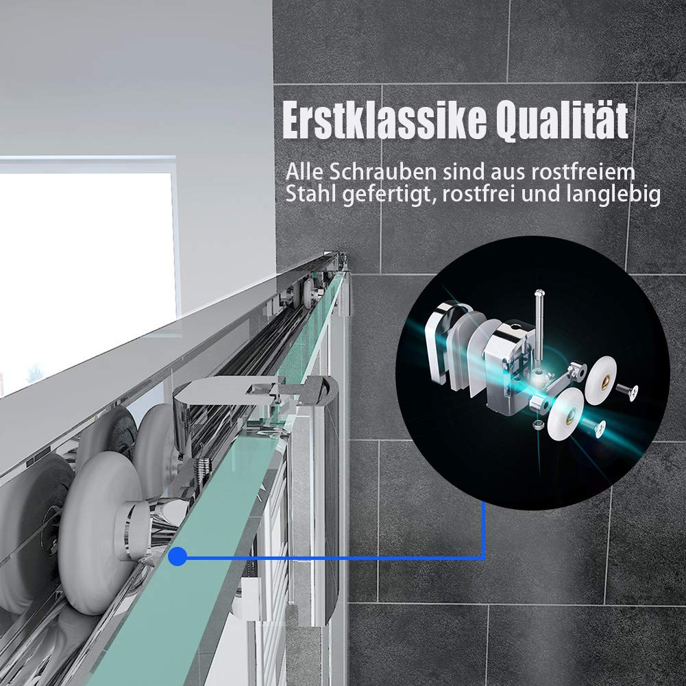 SONNI Shower Cubicle 80 x 80 Corner Entry, Round Shower with Frame Nano Glass for Easy Cleaning, Shower Enclosure Shower Door, Height 195 cm