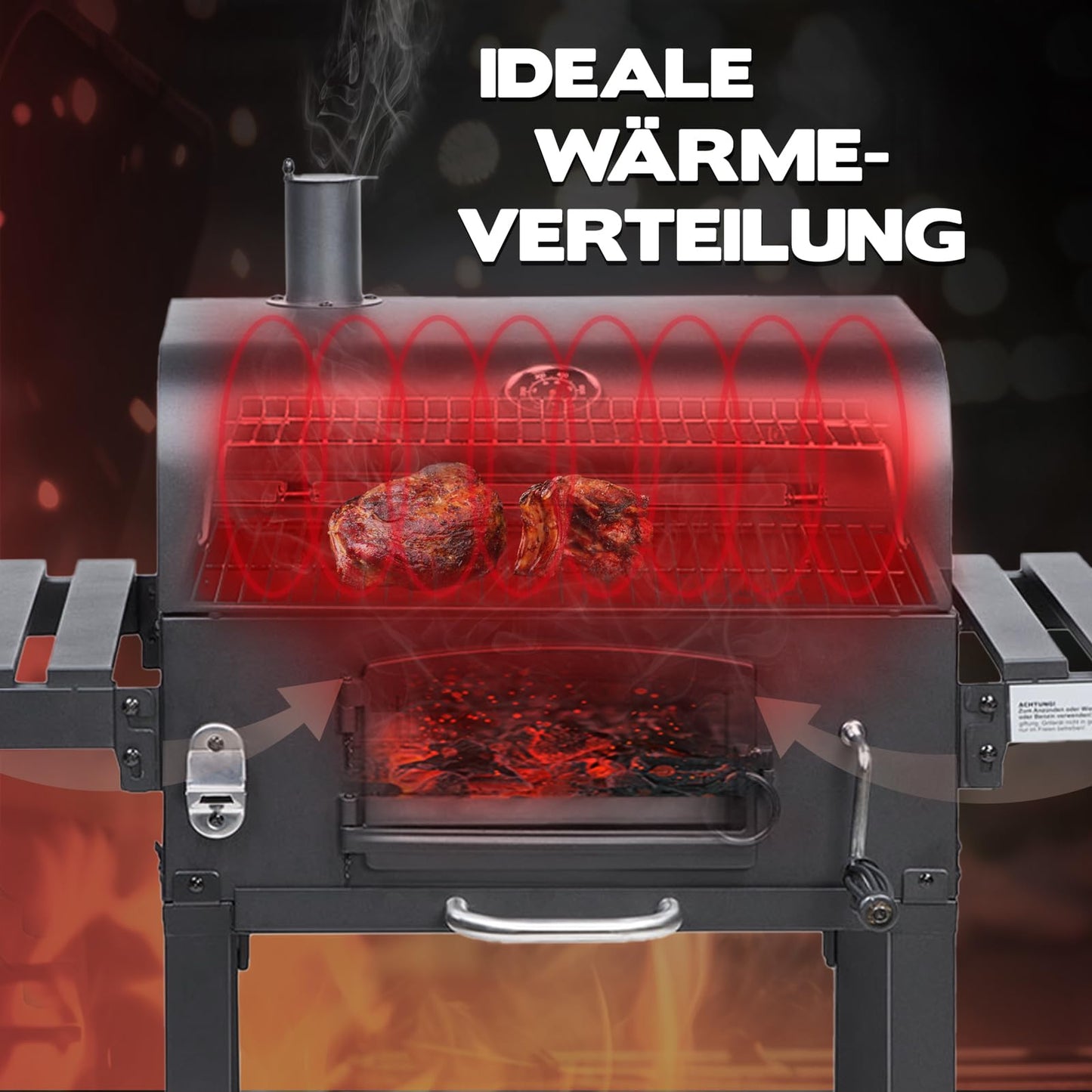 TAINO Hero Smoker Small BBQ Grill Trolley Charcoal Grill Fireplace Stand Grill Smoker Oven Grill Grate