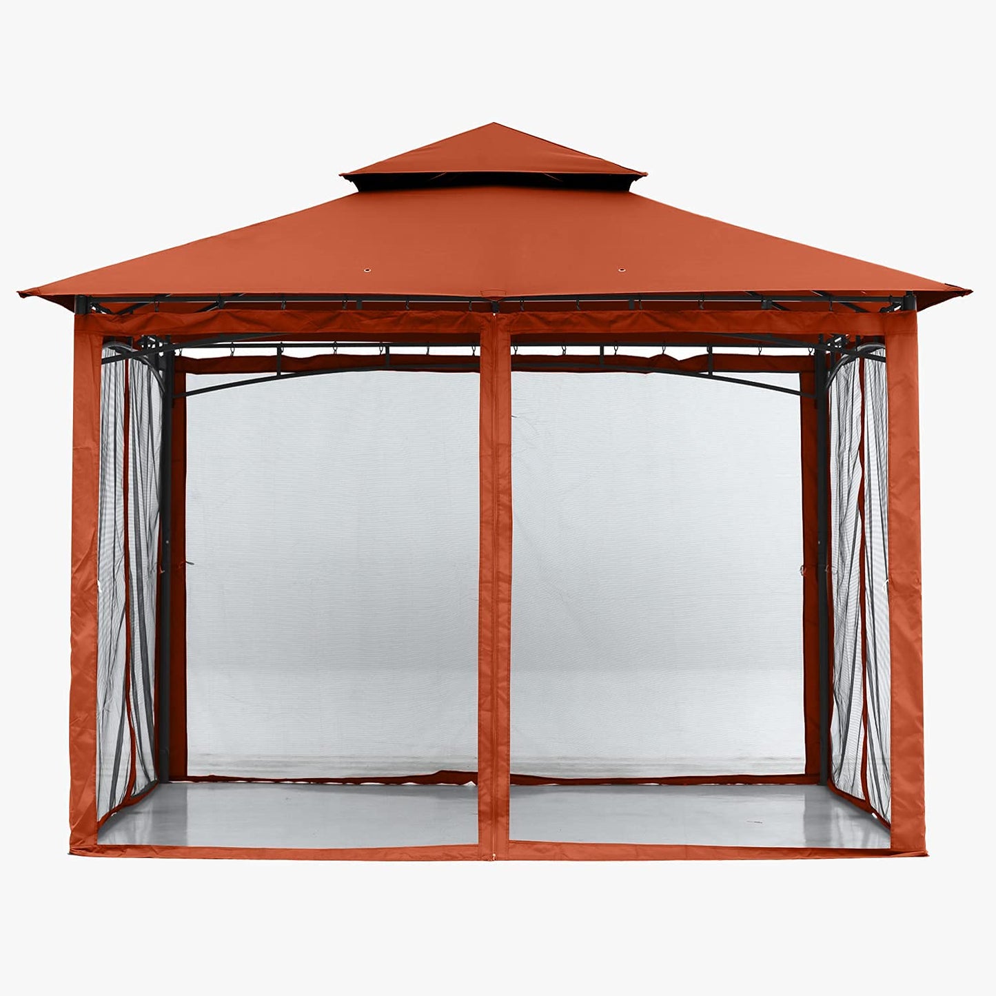 ABCCANOPY Pavillon 2.5x2.5m Wasserdicht Stabil Winterfest Gartenpavillon，Doppeldachweichdach Hinterhof-Partyzelt mit Netz für Schatten und Regen,Grau