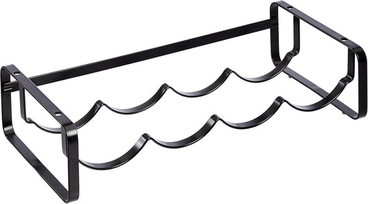 Amazon Basics Wine Rack Stackable Table Rack Black 40.01 x 9.5 x 19.99 cm