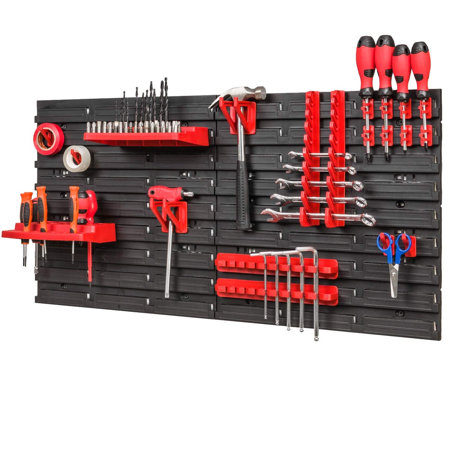 PAFEN Storage System Tool Wall 772 x 780 - Set Tool Holder and Stacking Boxes - Wall Shelf Workshop Shelf Chute Rack