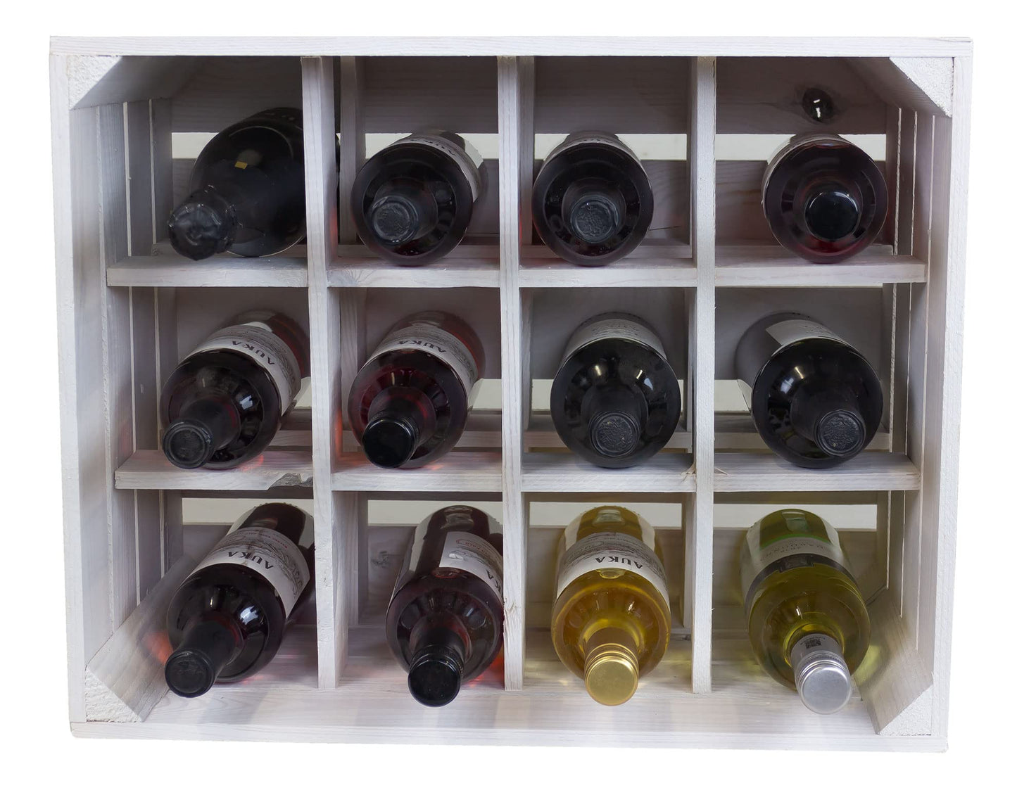 Kistenkolli Altes Land Bottle Rack, Henry, Natural, Flamed, Dimensions Approx. 50 x 40 x 30 cm, wine rack
