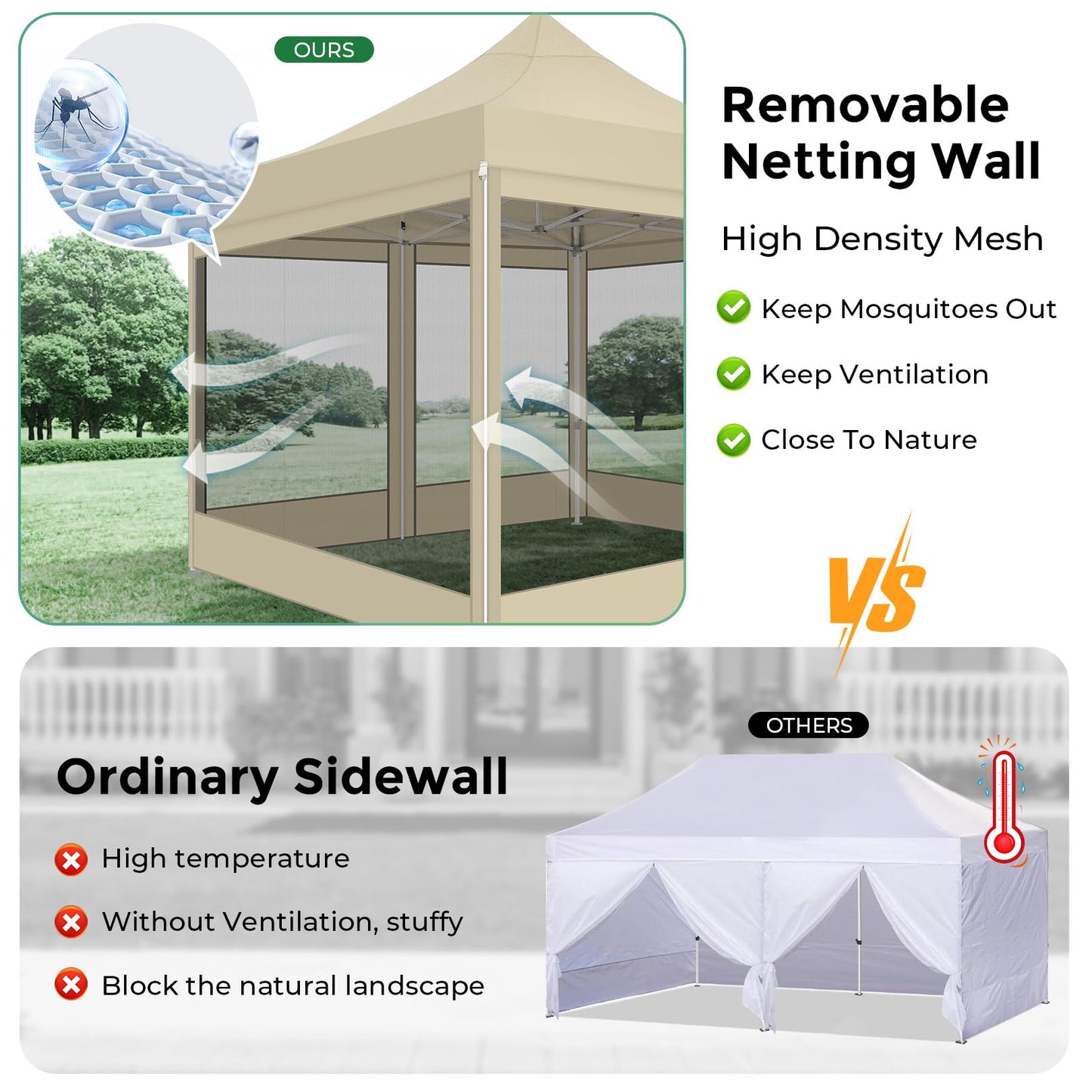 COBIZI Folding Gazebo 3 x 3 m Gazebo 3 x 3 m Waterproof Stable Party Tent Foldable with 4 Side Walls Mosquito Net Pop Up Garden Gazebo Anti-UV for Garden, Grey