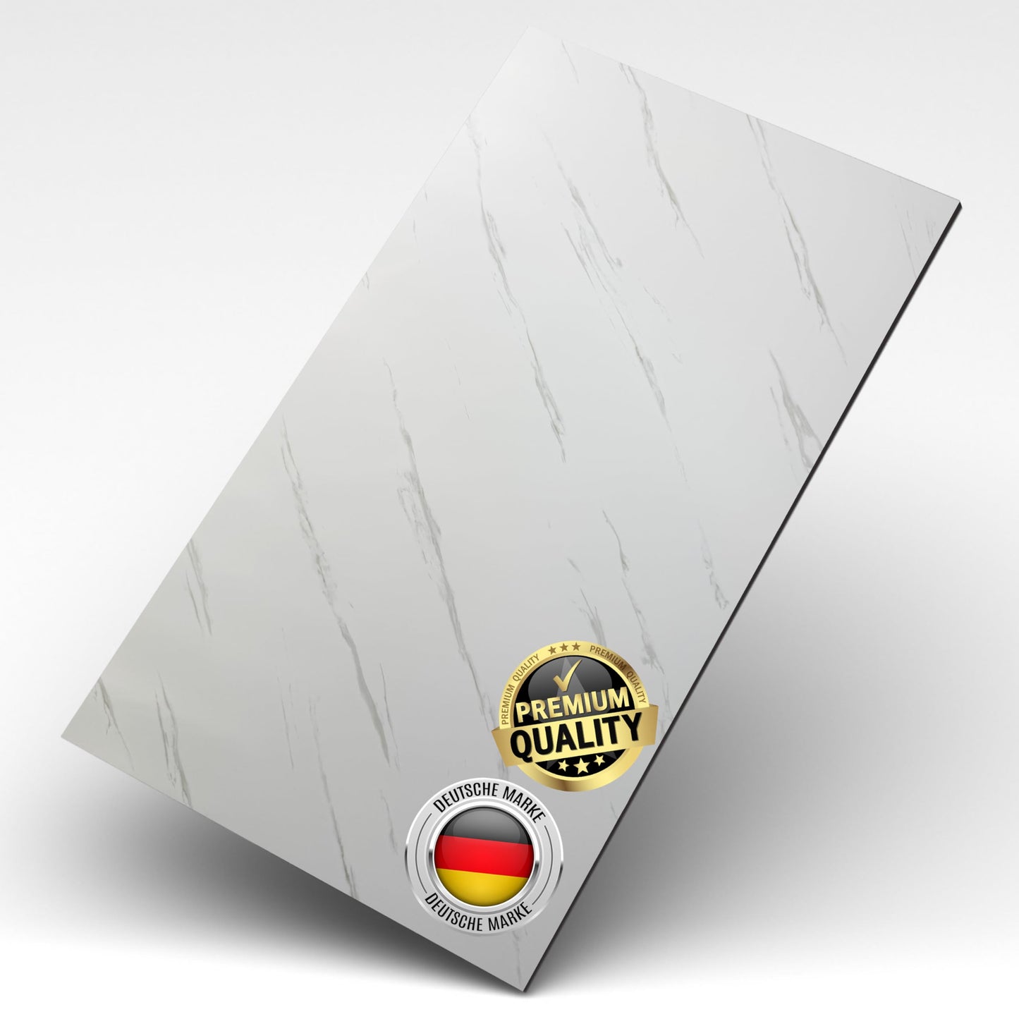 AS Country Stone, Marble Look, Wall Panels, 60 x 120 cm, Polyvinyl Chloride (PVC) Wall Cladding, Made of Plastic, Panels for Kitchen, Bathroom and More, Kitchen Back Wall Panel Light Concrete