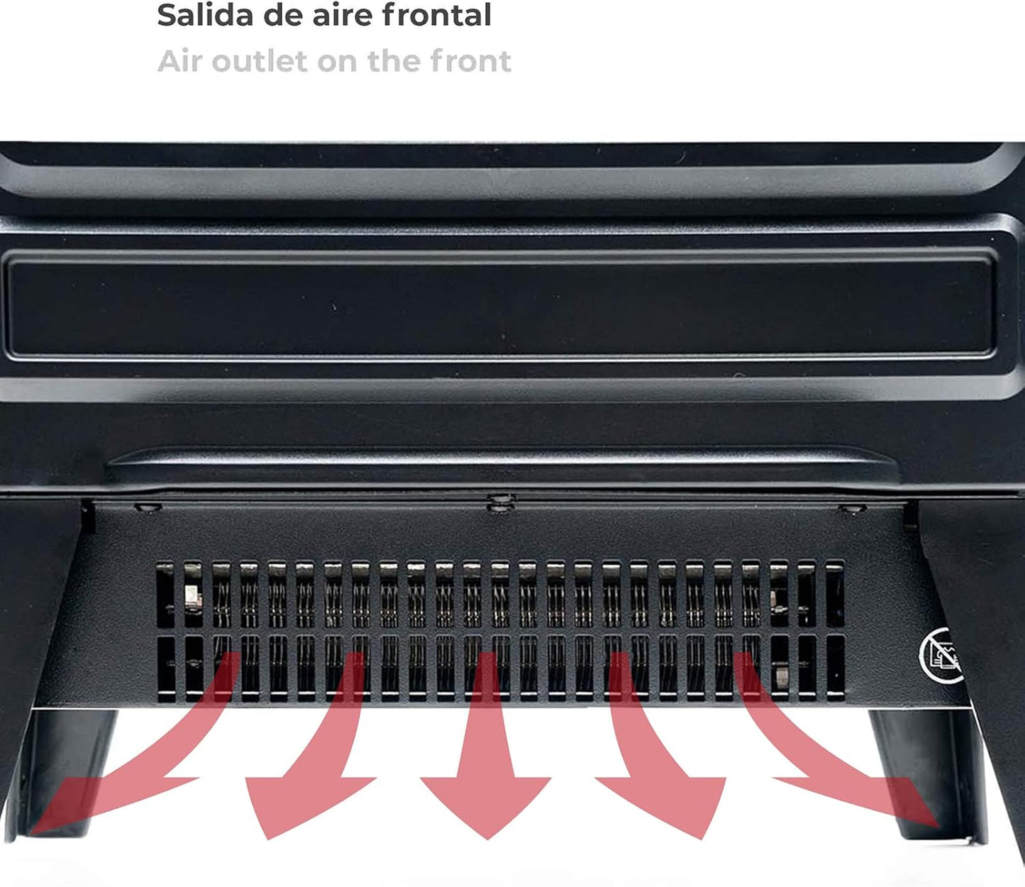 Kekai Nebraska Electric Fireplace 1950W 35 x 21 x 44 cm with Black Fire Simulation