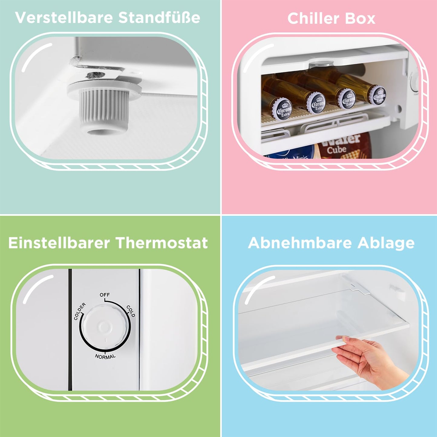 Comfee' RCD93RE2EURT(E) Kühlschrank Klein, 93 Liter Retro Kühlschrank, Mini kühlschrank mit verstellbare Thermostat, Silent, geeignet für Zuhause, Büro und Hotel, Rot