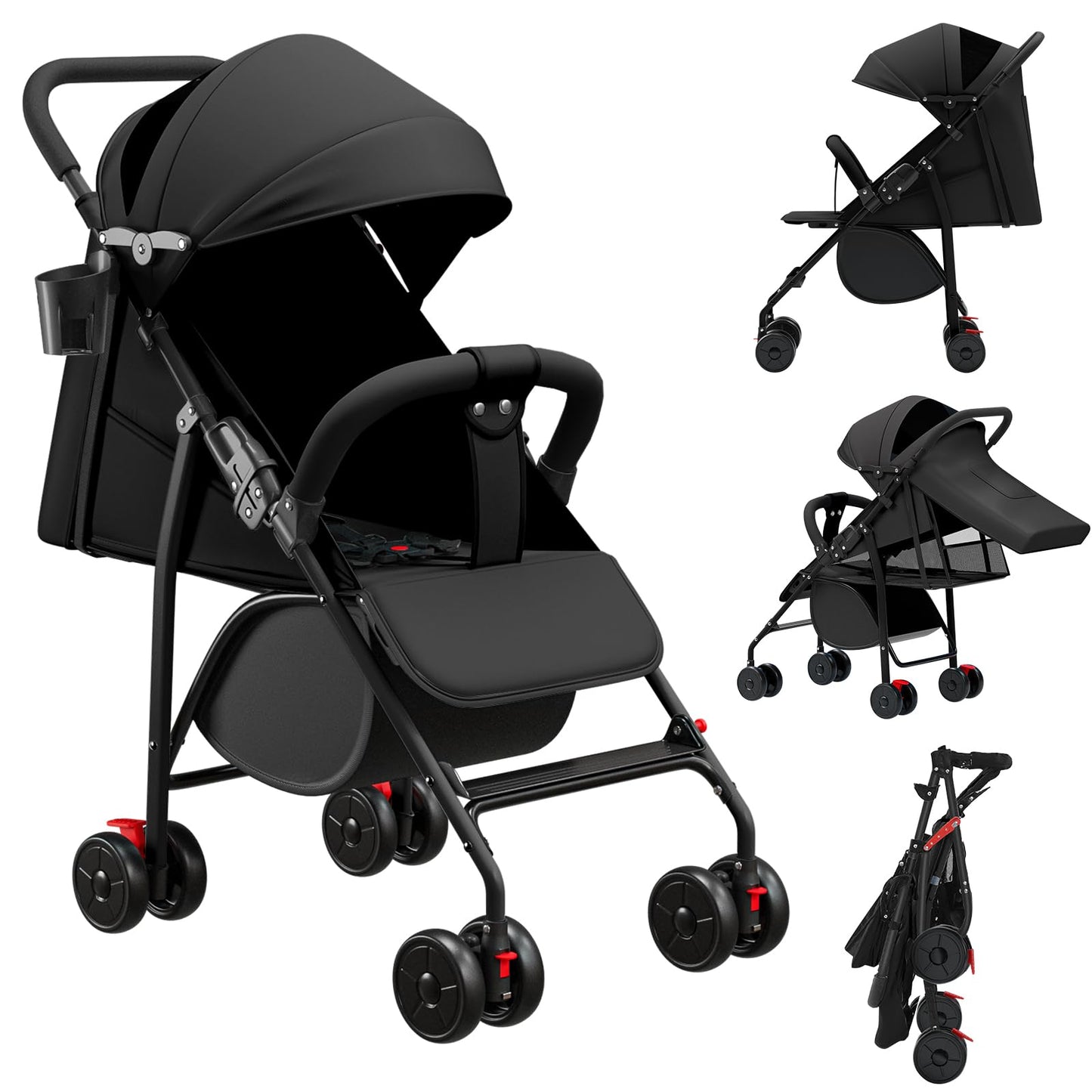 Kindersportwagen,Zusammenklappbarer Kinderwagen,leicht modern klein Buggy mit Liegeposition,Liegefunktion,Ultraleicht (nur 4.5 kg),ideal für Reisen,bis 60 kg (Blau, 45 x 67 x 100cm)