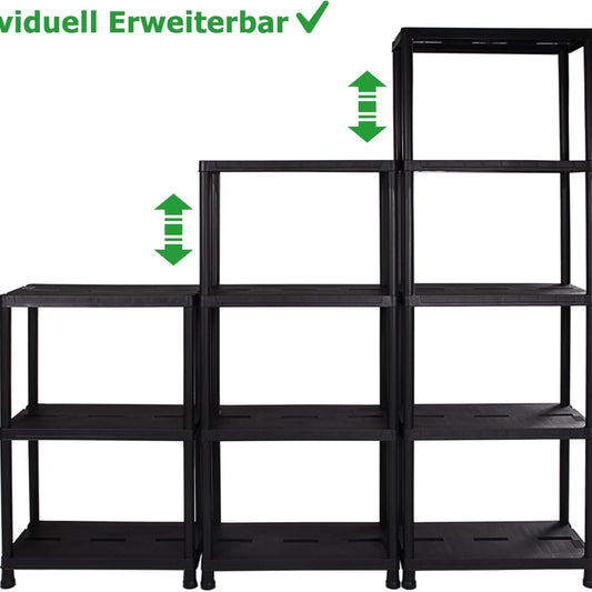 Ondis24 Shelving Unit, 60 x 30 x 138 (H) cm, 12 Inch Boltless Shelf, Plastic, Anthracite, Maximum Load 100 kg - Double Pack