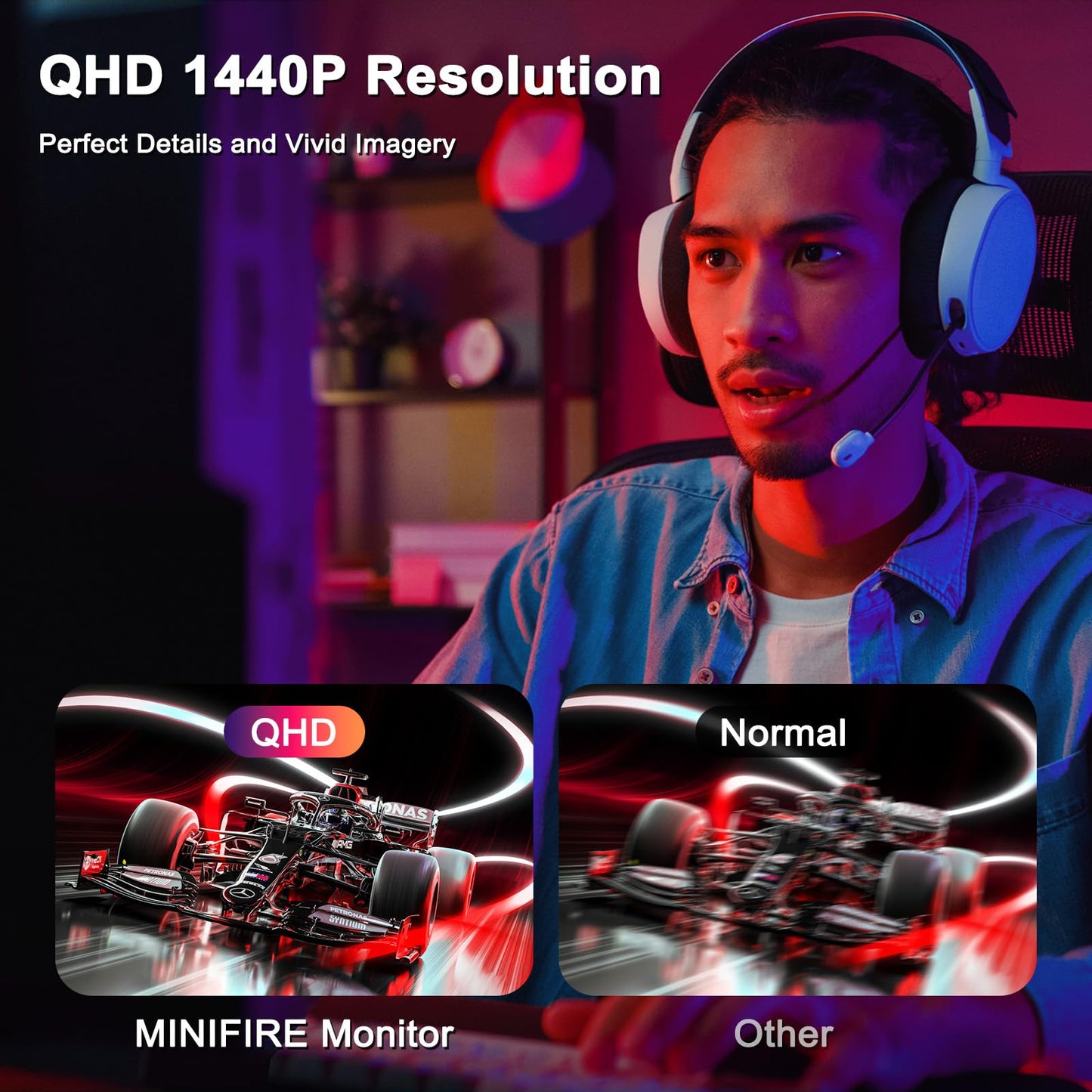 Minifire Curved Monitor 27 Inch 100Hz, PC Screen with Speaker -1500R FHD (1920 x 1080p) VA Panel, MPRT 1ms, sRGB110%, Less Blue Light, HDMI 1.4, Type-C 2.5W, Supports VESA - Black