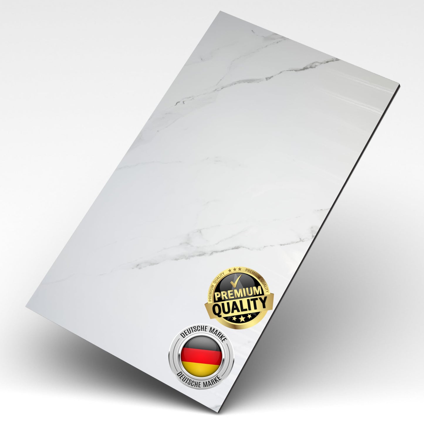 AS Country Stone, Marble Look, Wall Panels, 60 x 120 cm, Polyvinyl Chloride (PVC) Wall Cladding, Made of Plastic, Panels for Kitchen, Bathroom and More, Kitchen Back Wall Panel Light Concrete