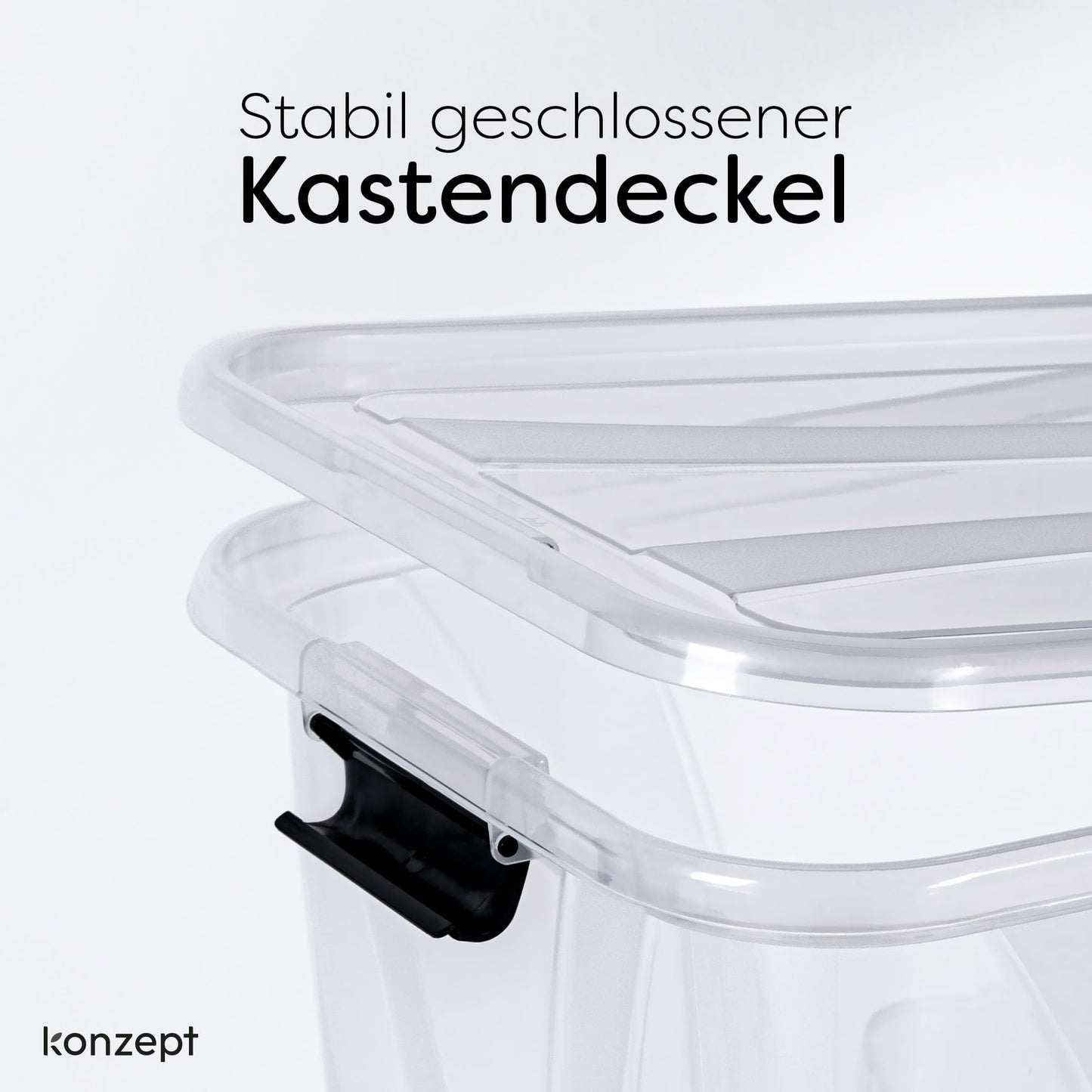 KONZEPT Storage Box with Lid 32L BPA Free Heavy Duty Locking Clips