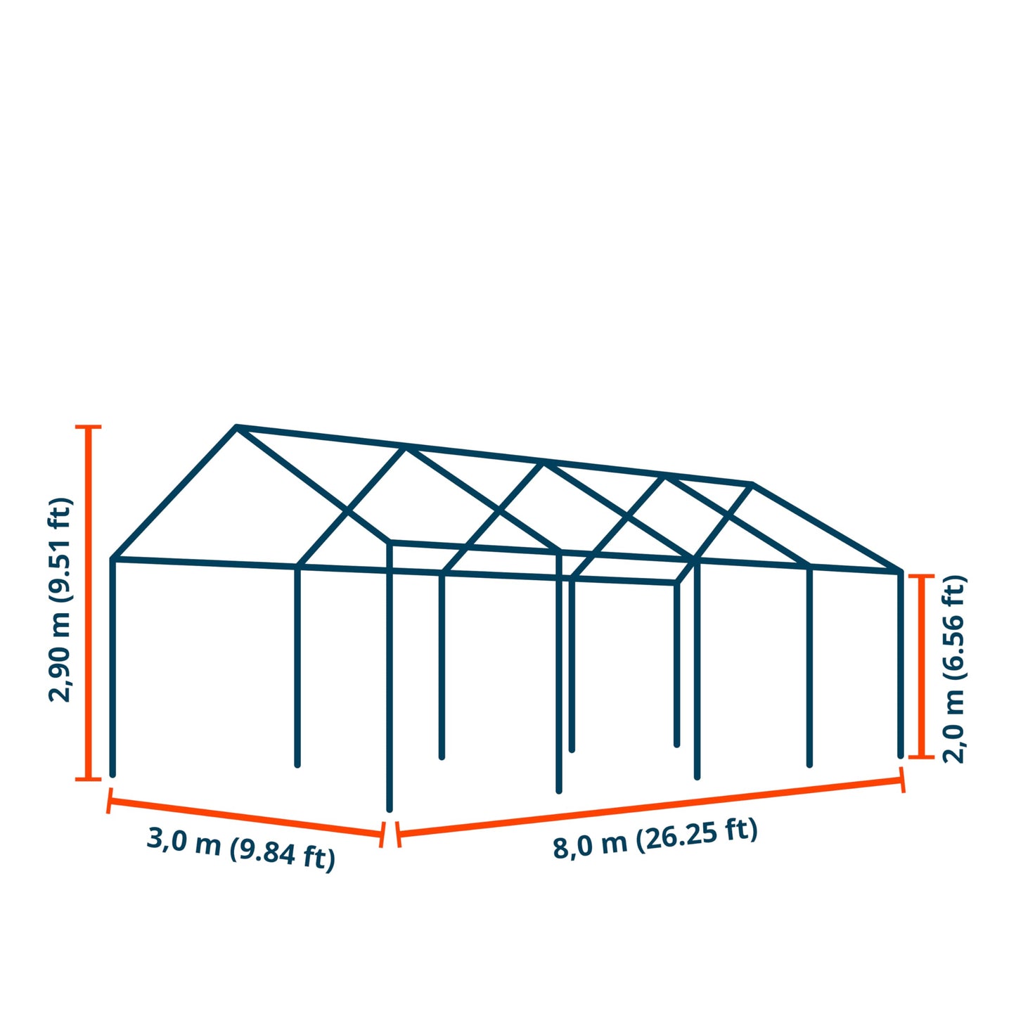 TOOLPORT PE Premium Variant Tent, 3x6 m