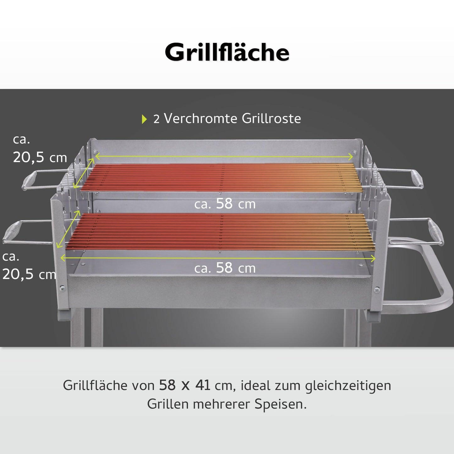 tepro Atlanta Charcoal Barbecue Trolley Outdoor BBQ with Wheels, Height Adjustable Approx. 77 - 88 cm, Grill Area: Approx. 98 x 56 cm, Dimensions Approx. 135.5 x 63 x 91.2 cm, Black